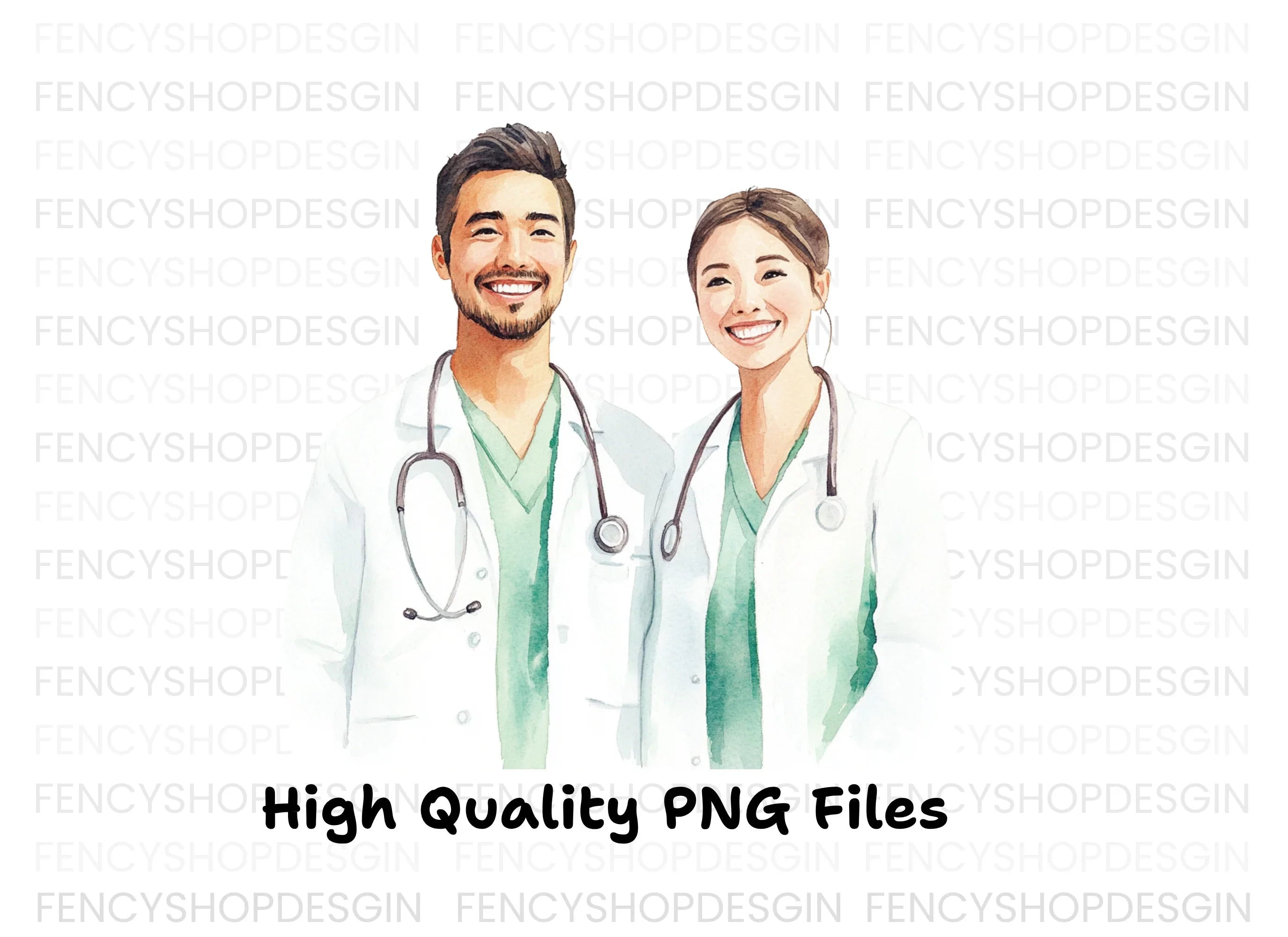 Smiling Medical Professionals Clipart Bundle