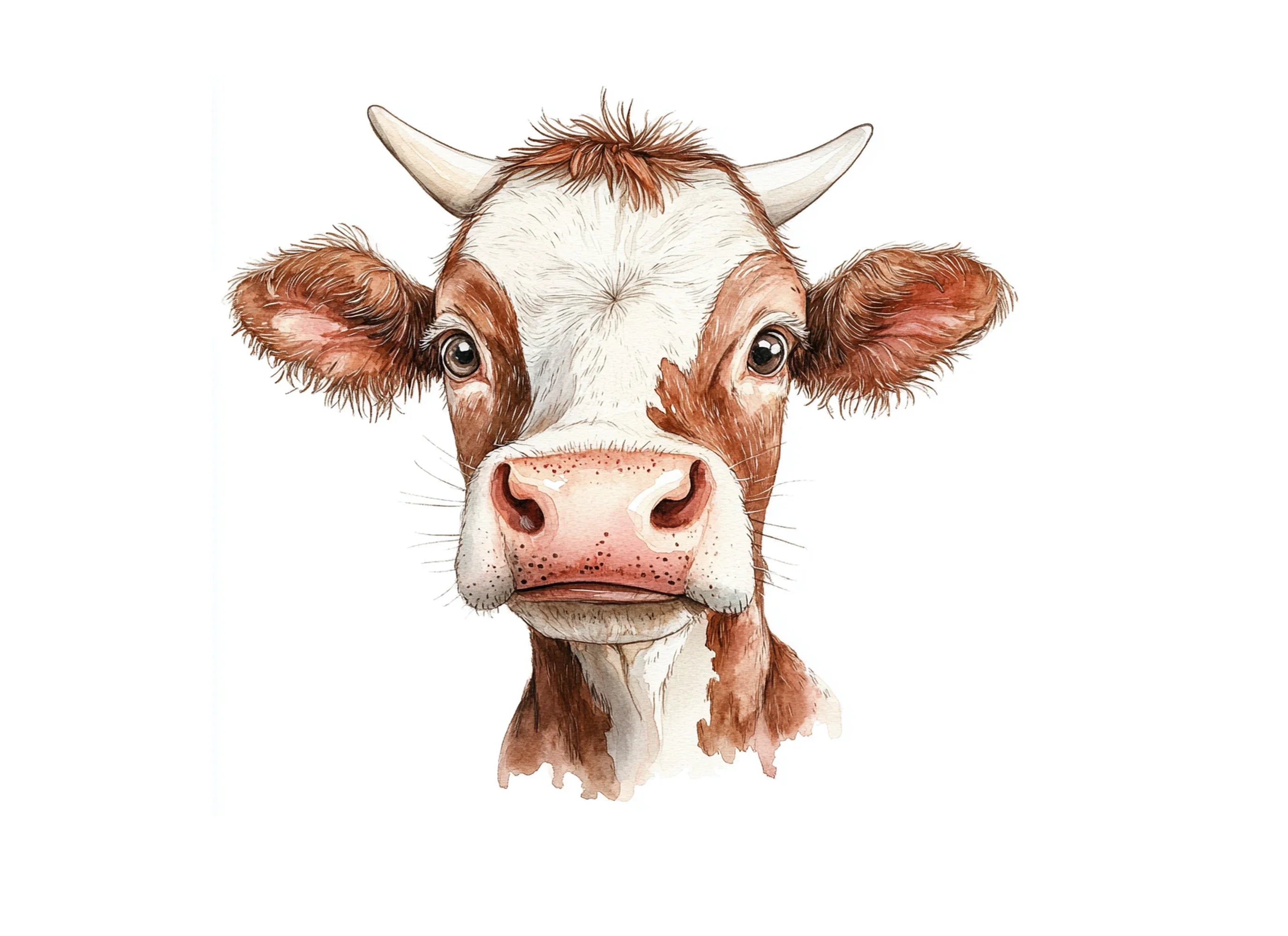 Realistic Cow Faces Clipart Bundle
