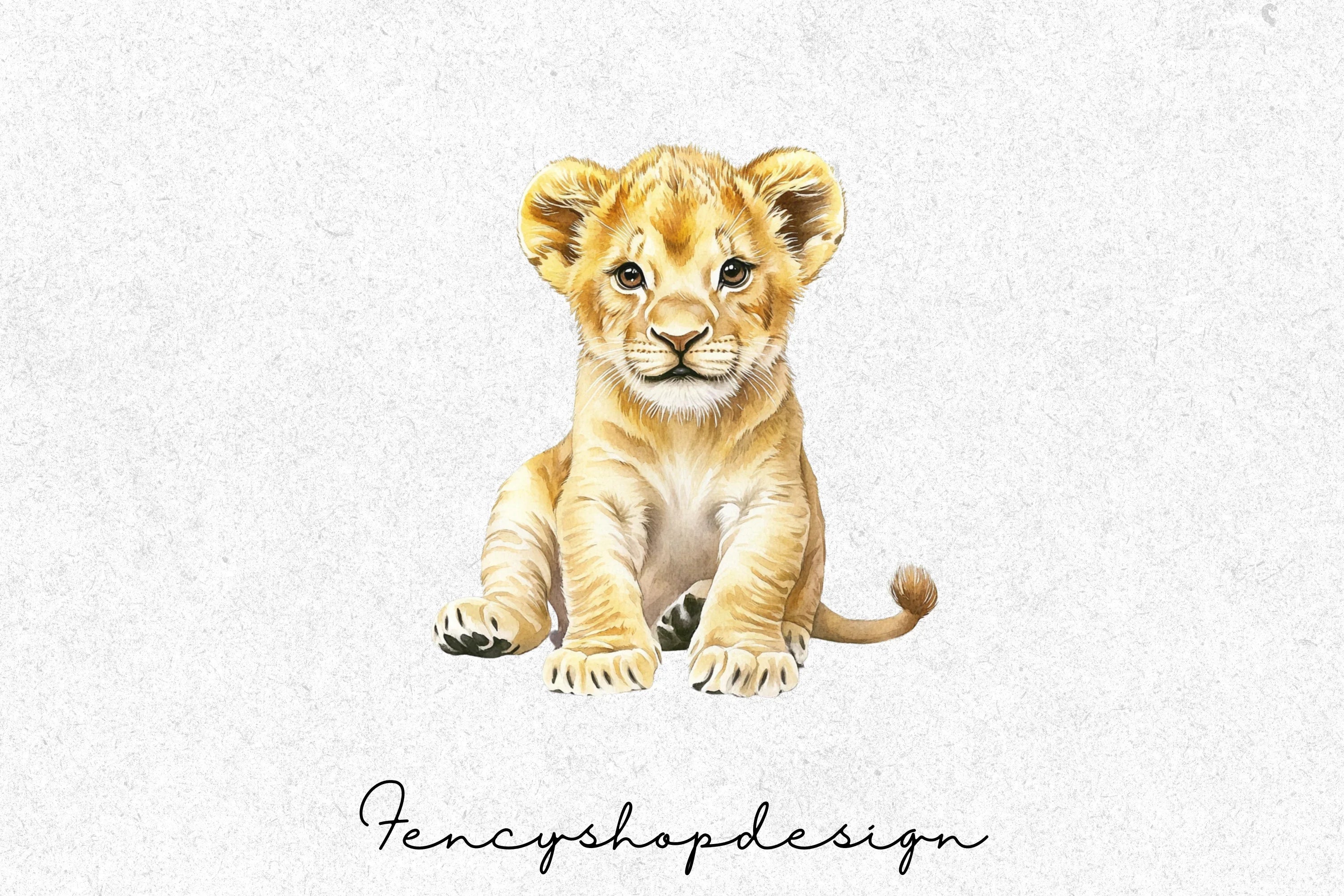 Cute Baby Lion Cub Clipart Bundle