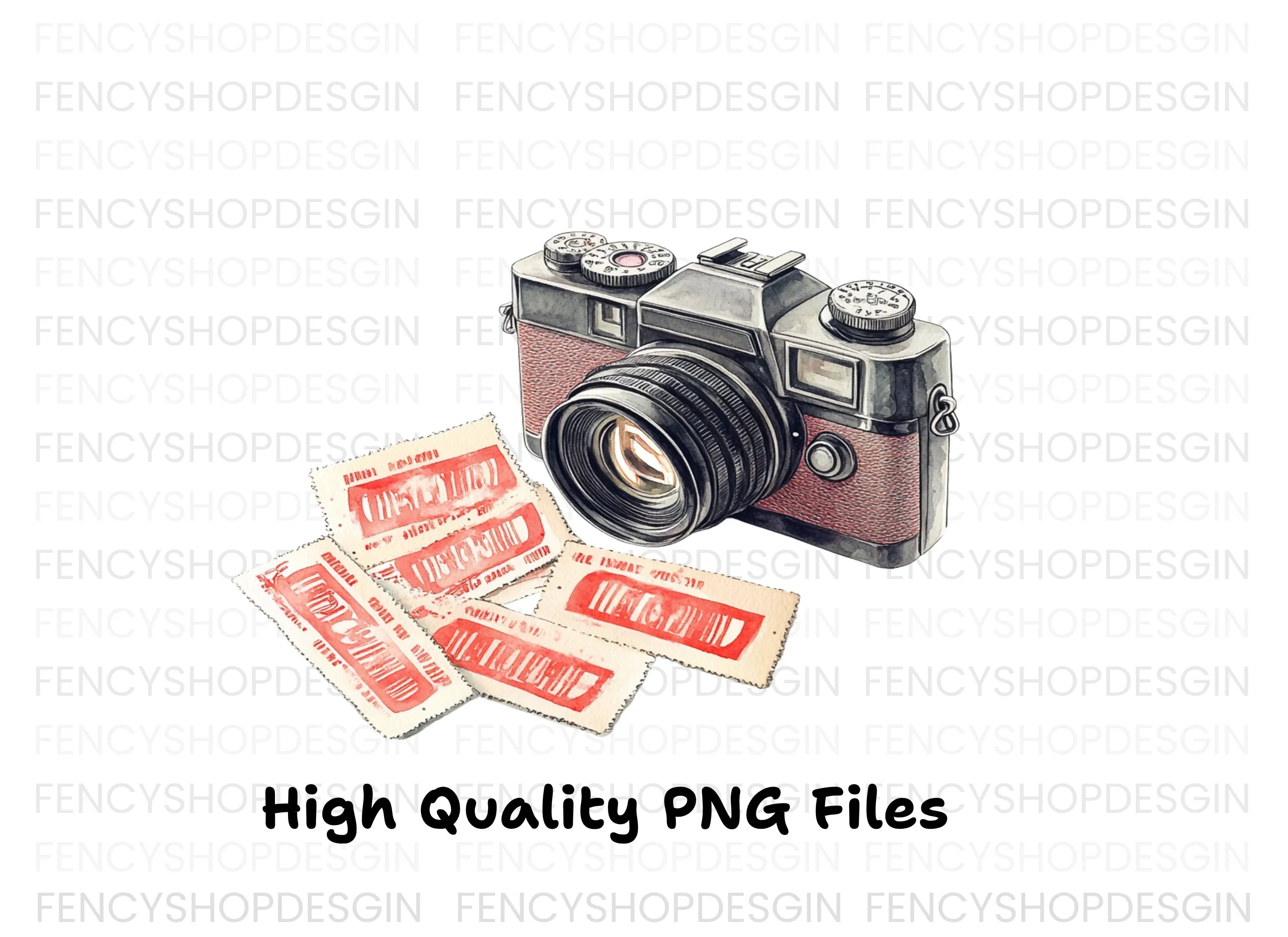 Vintage Camera Stamp Clipart Bundle