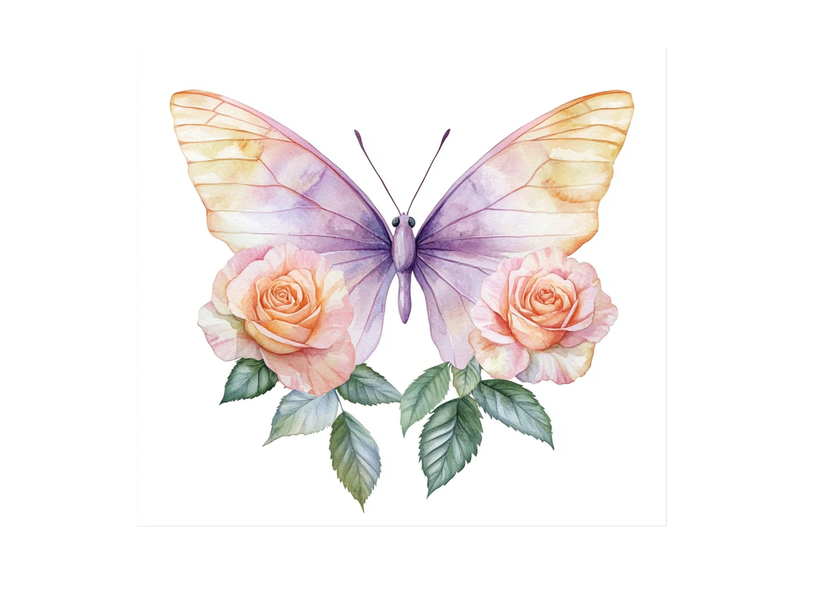 Butterfly Rose Clipart Bundle