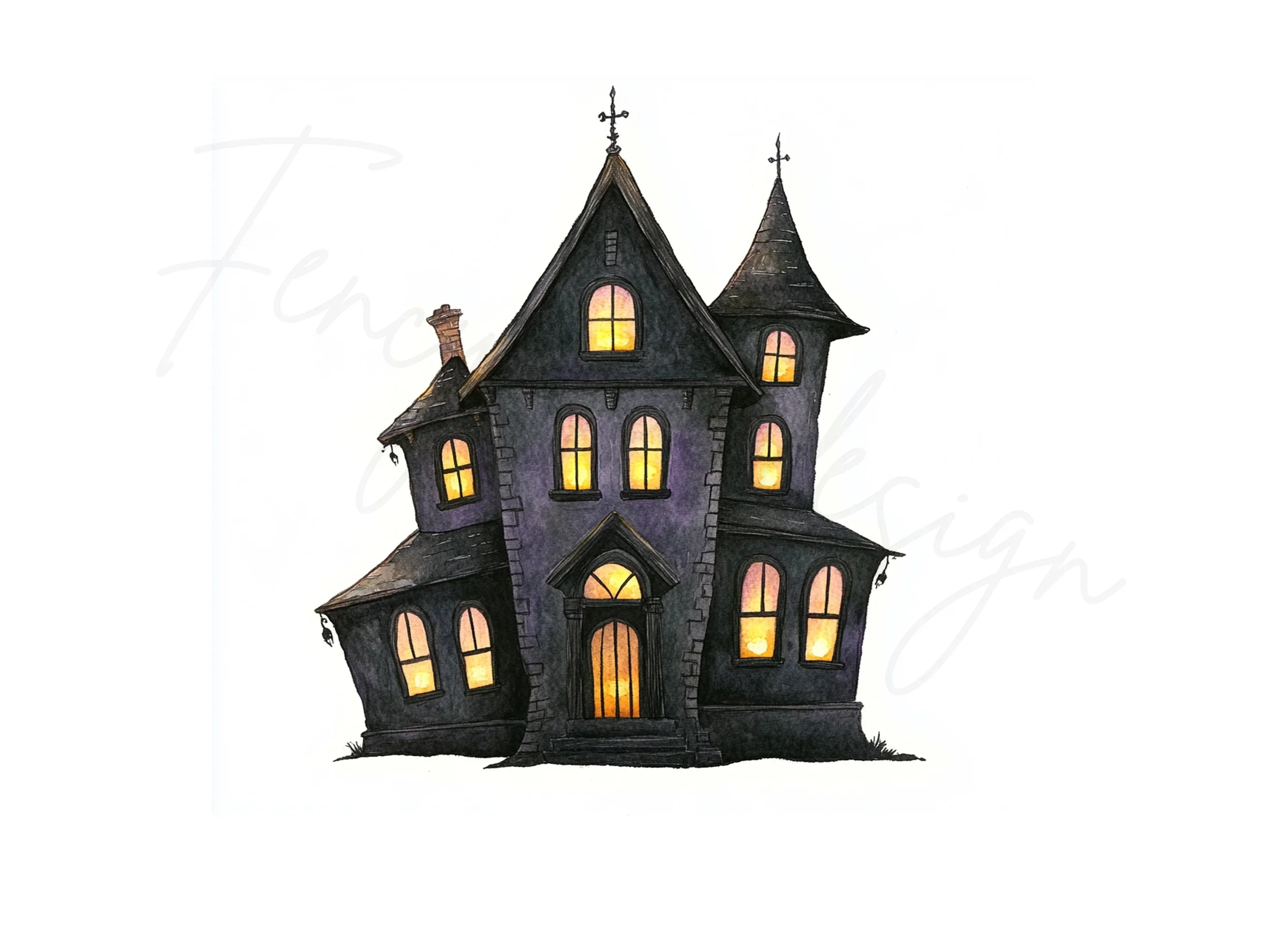 Spooky Haunted House Clipart Bundle