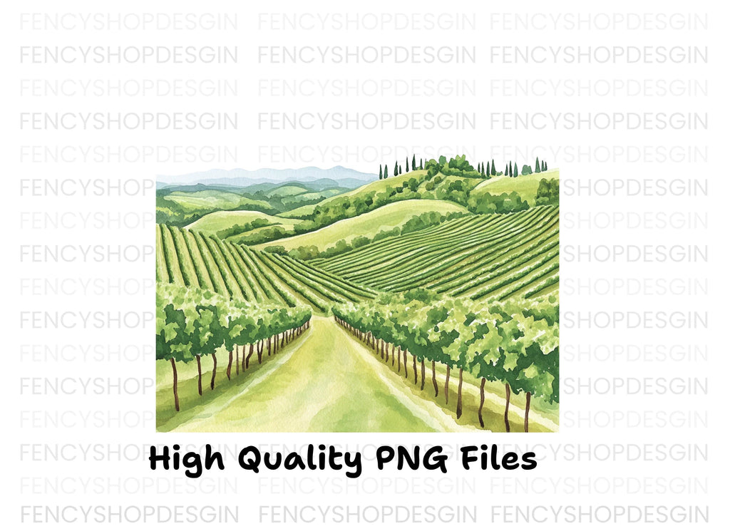 Vineyard Scenery Clipart Bundle