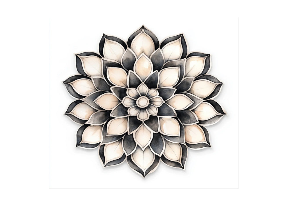 Monochrome Mandala Flower Clipart Bundle