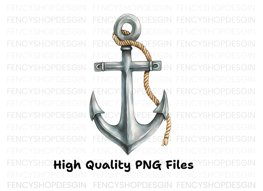 Rope Wrapped Anchor Clipart Bundle