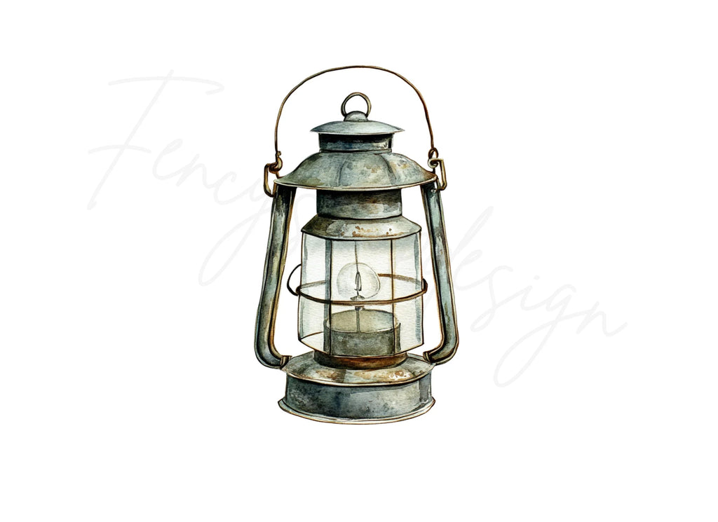 Rustic Kerosene Lanterns Clipart Bundle
