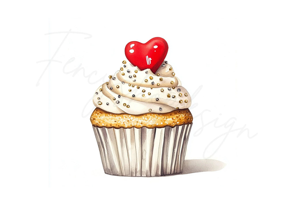 Valentine's Day Cupcake Clipart Bundle