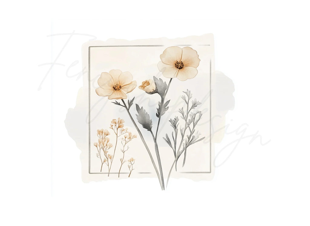 Delicate Flowers Frames Clipart Bundle