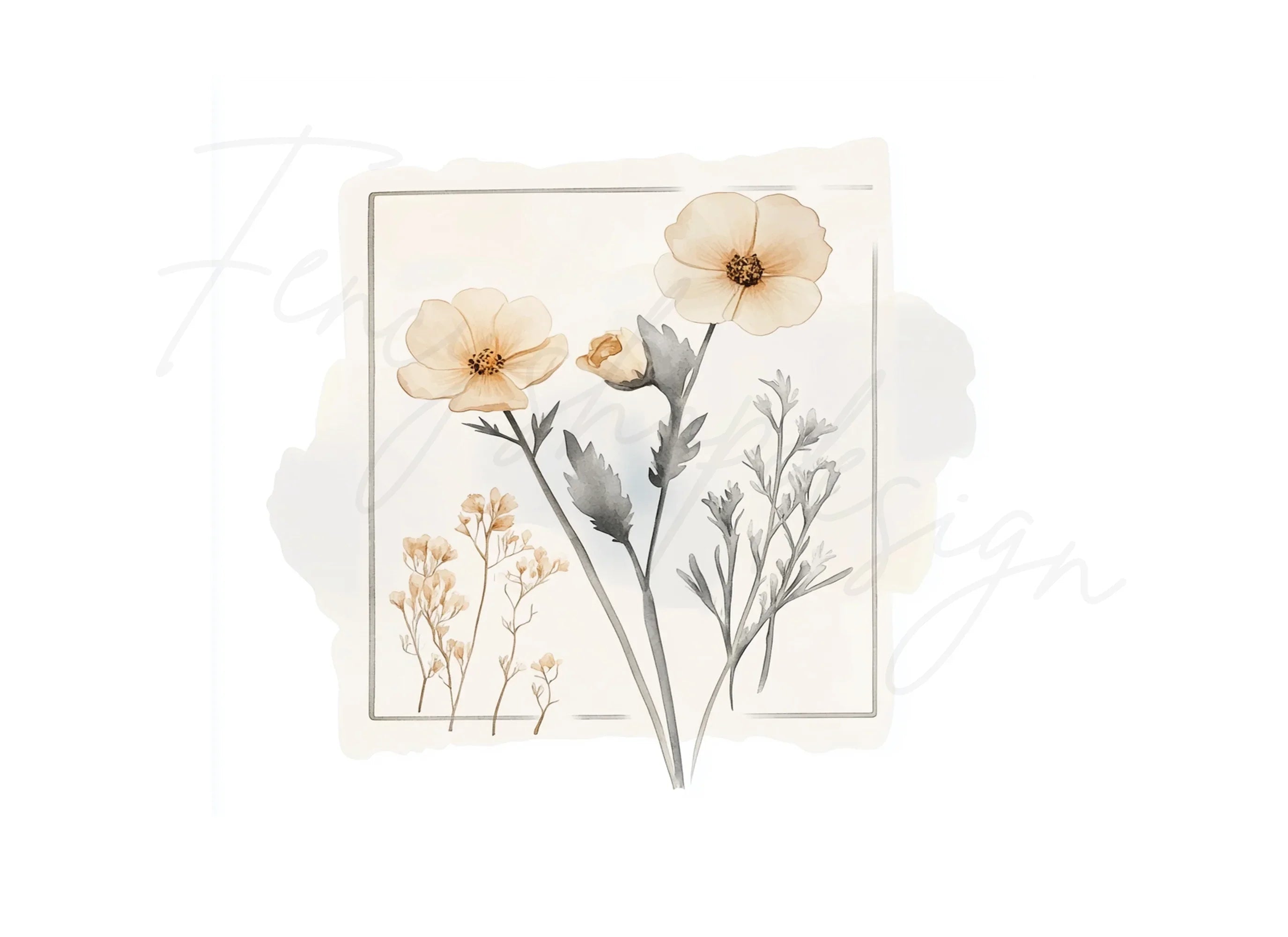 Delicate Flowers Frames Clipart Bundle