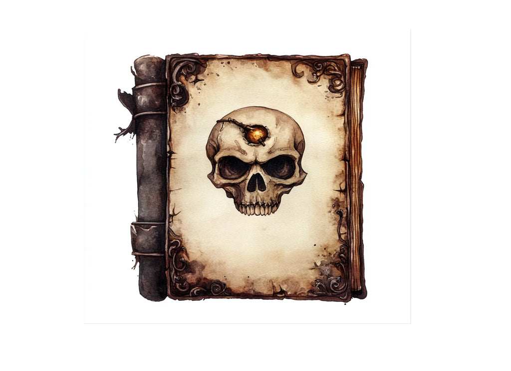 Mystical Skull Grimoire Clipart Bundle