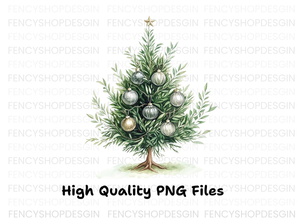 Elegant Christmas Tree Clipart Bundle