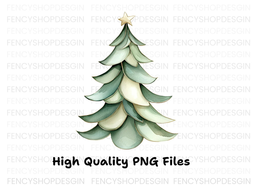 Elegant Pine Tree Illustrations Clipart Bundle