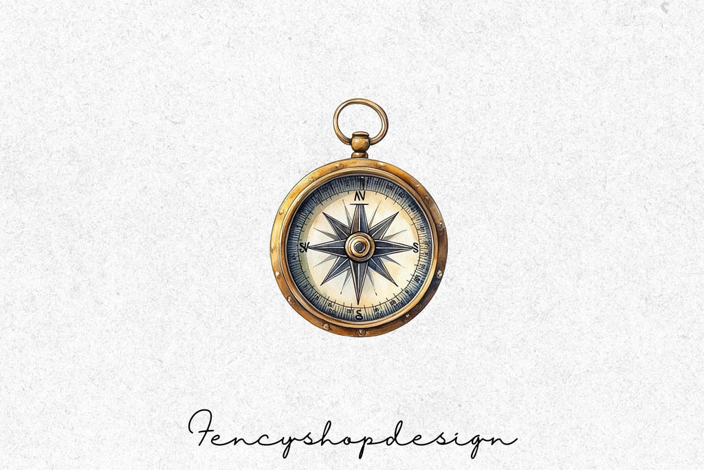 Antique Compass Clipart Bundle for Projects