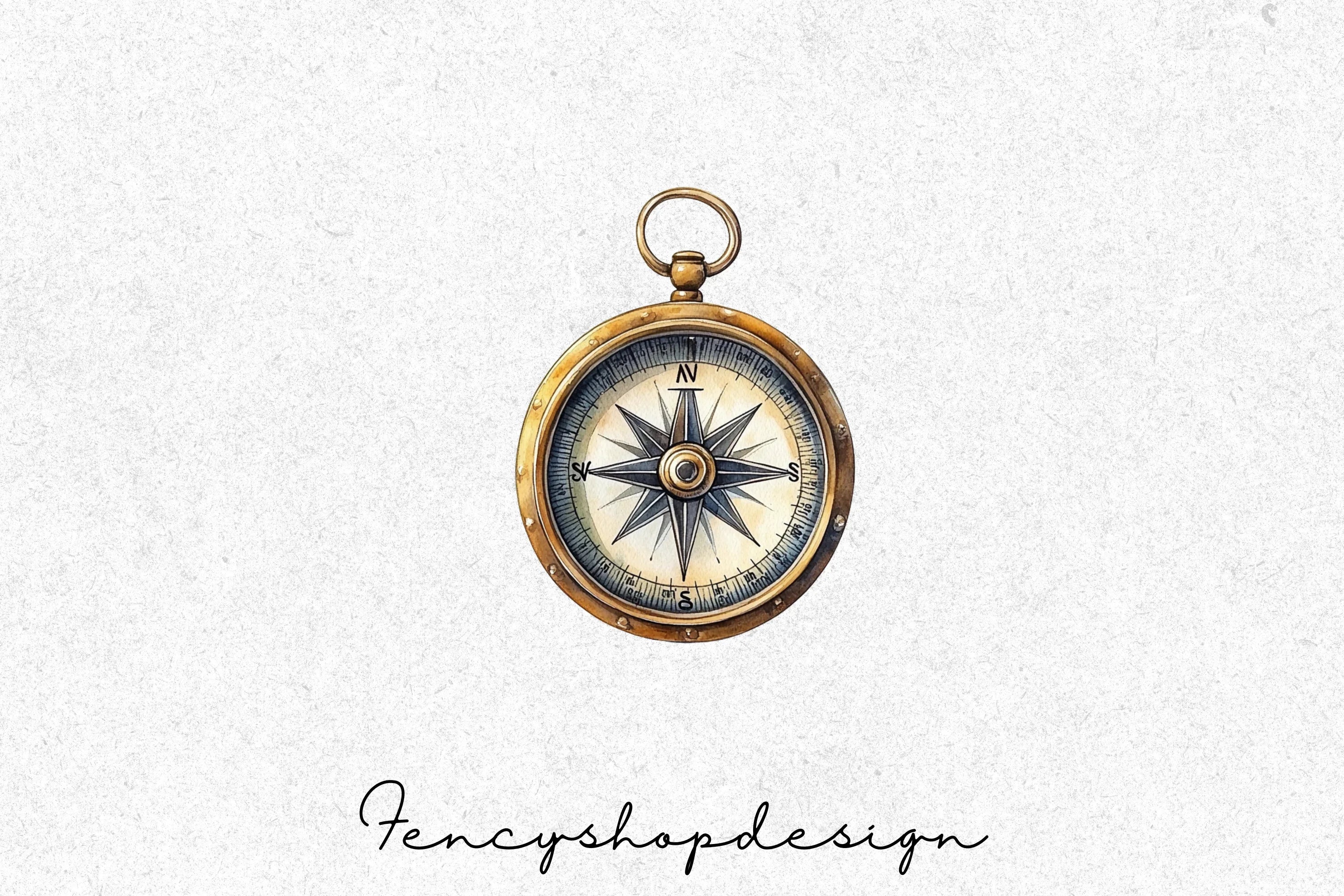 Antique Compass Clipart Bundle for Projects