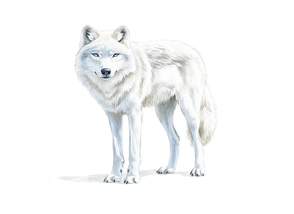 White Wolf Arctic Wolves Clipart Bundle