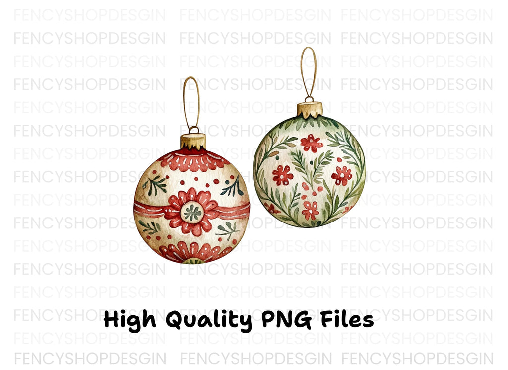 Christmas Ornaments Clipart Bundle