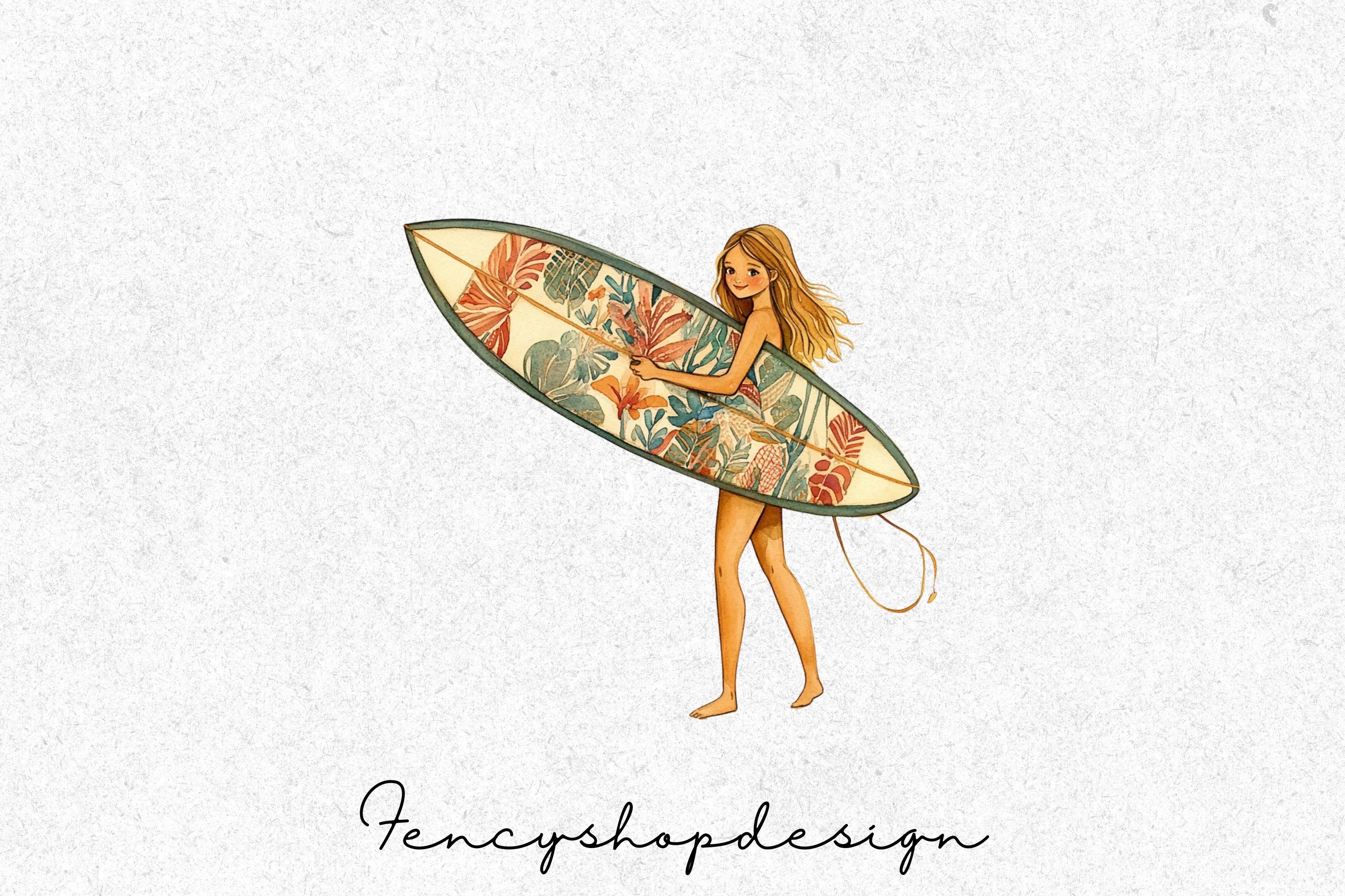 Boho Surfer Girls Clipart Bundle