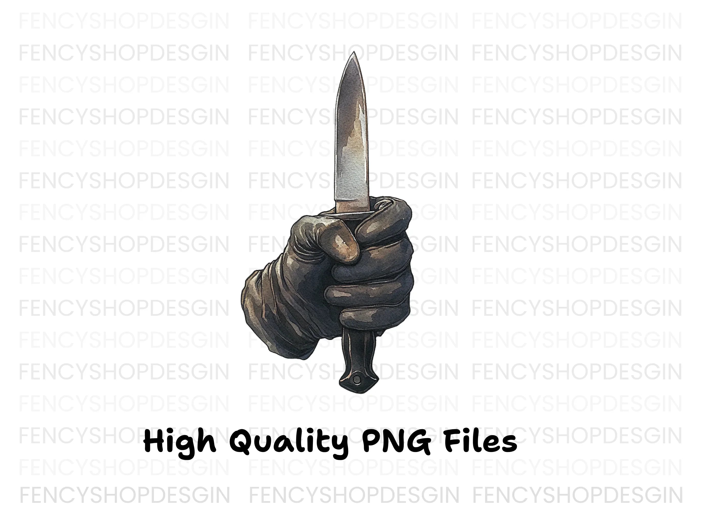 Gloved Hands Holding Daggers Clipart Bundle