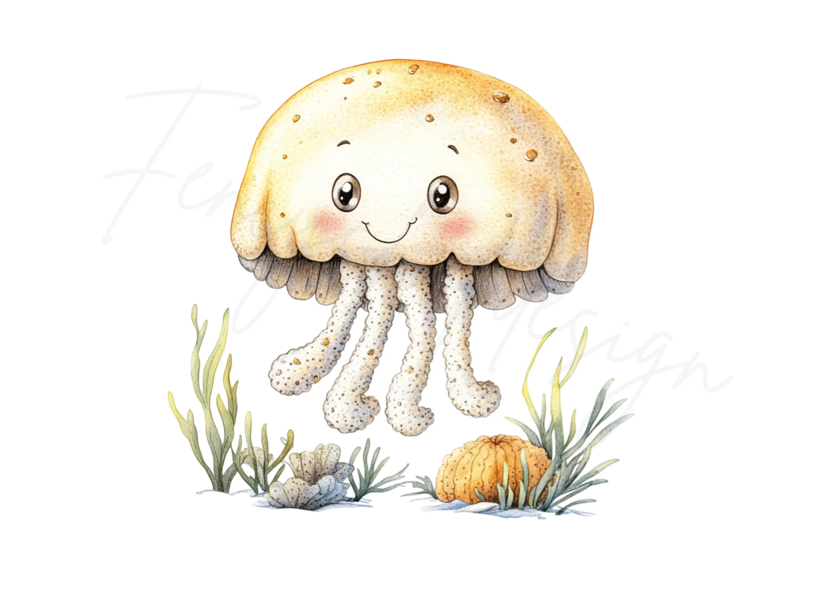 Cute Jellyfish Clipart Bundle
