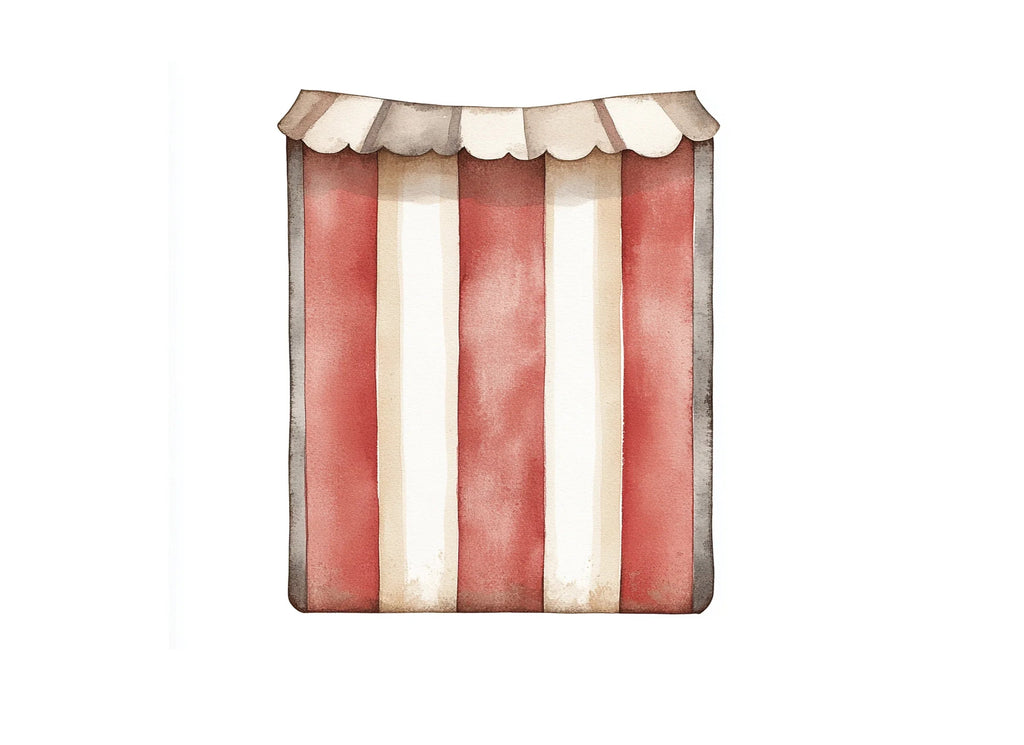 Red and White Striped Awning Clipart Bundle