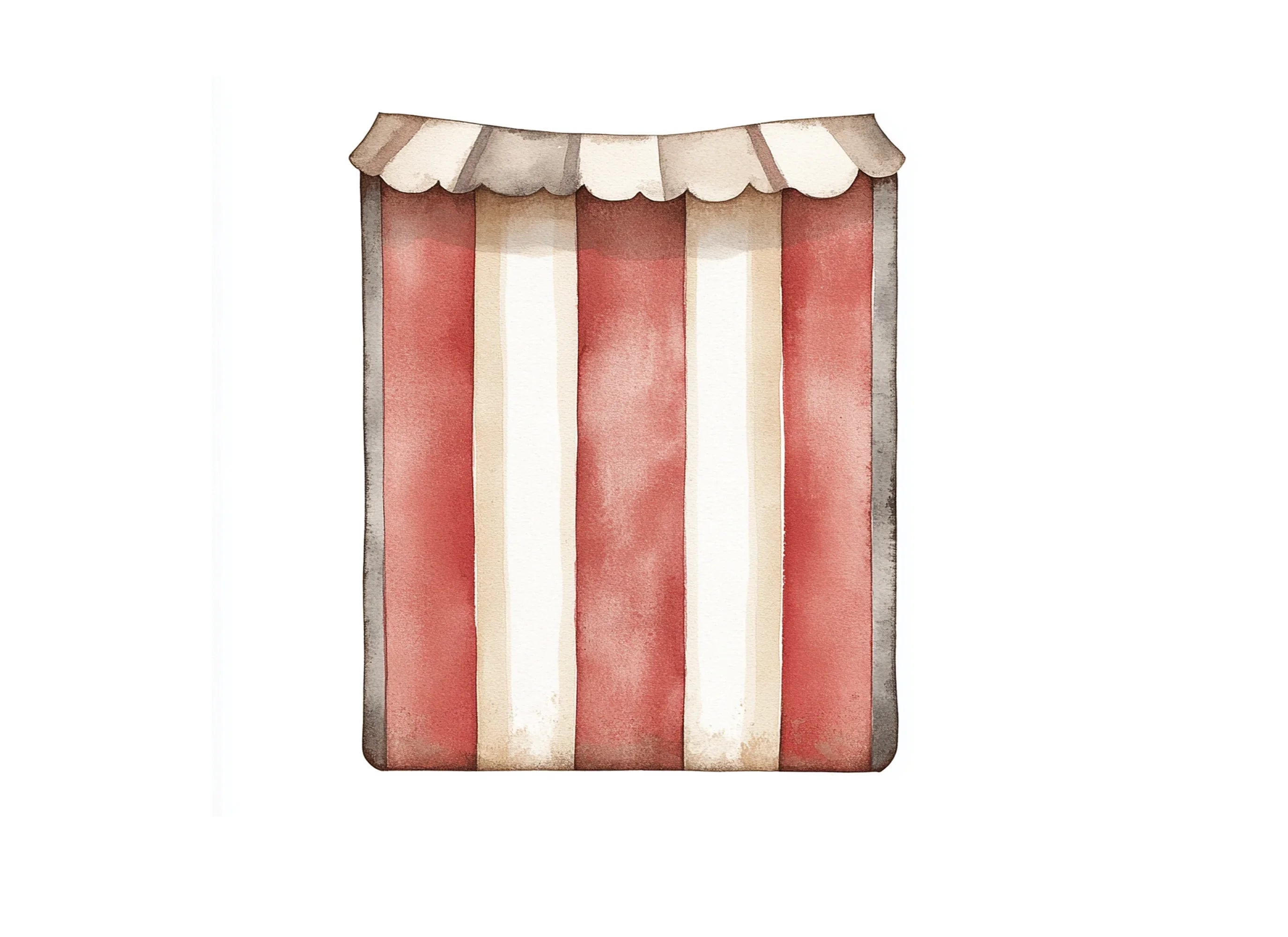 Red and White Striped Awning Clipart Bundle