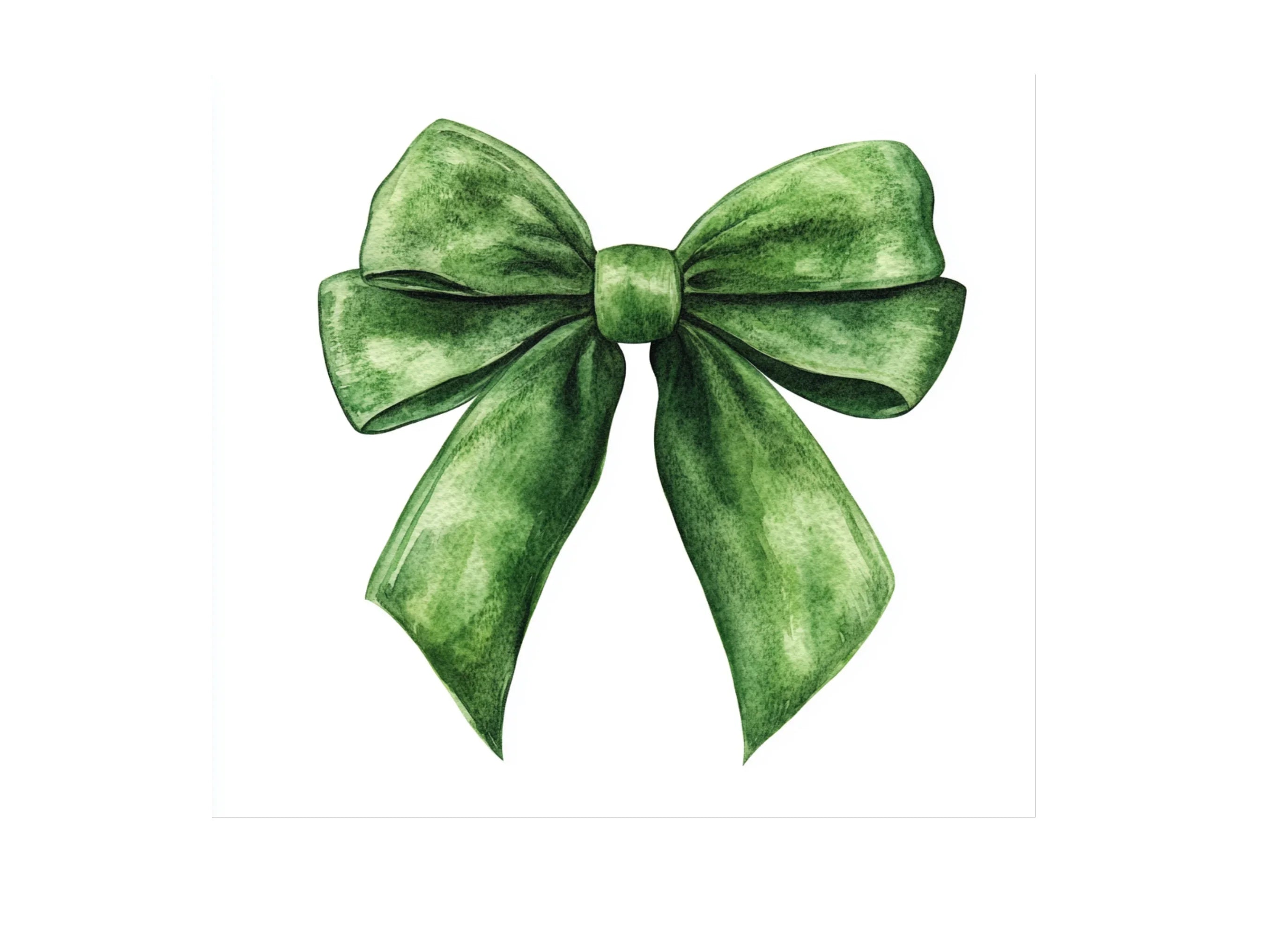 Green Christmas Bows Clipart Bundle