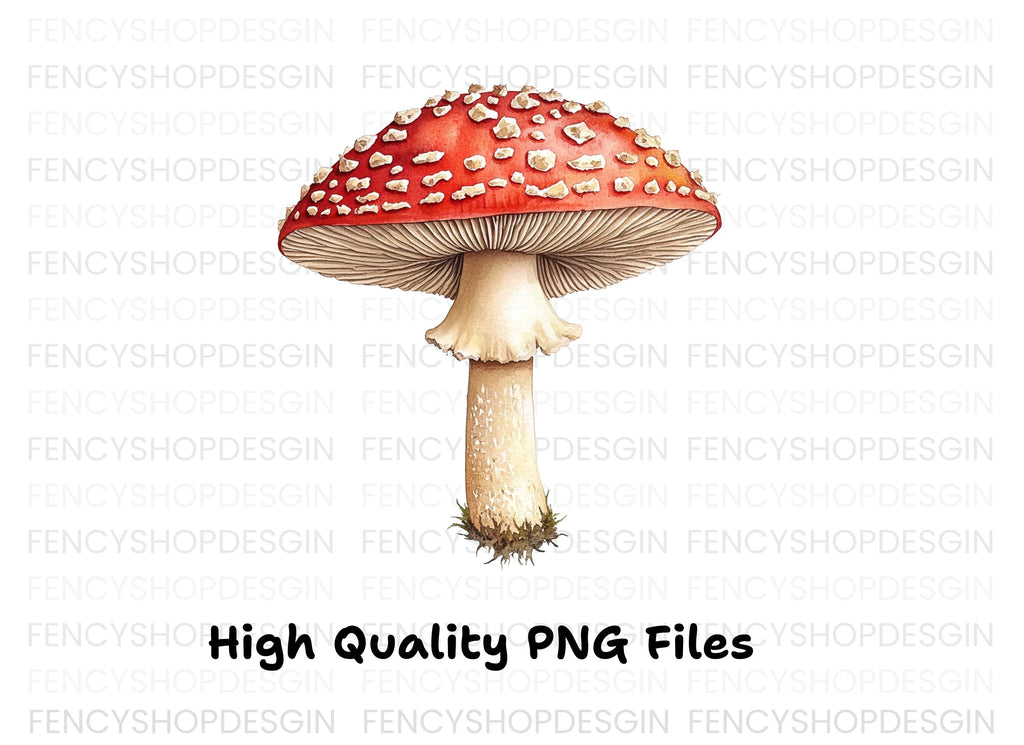 Red Toadstool Mushroom Clipart Bundle