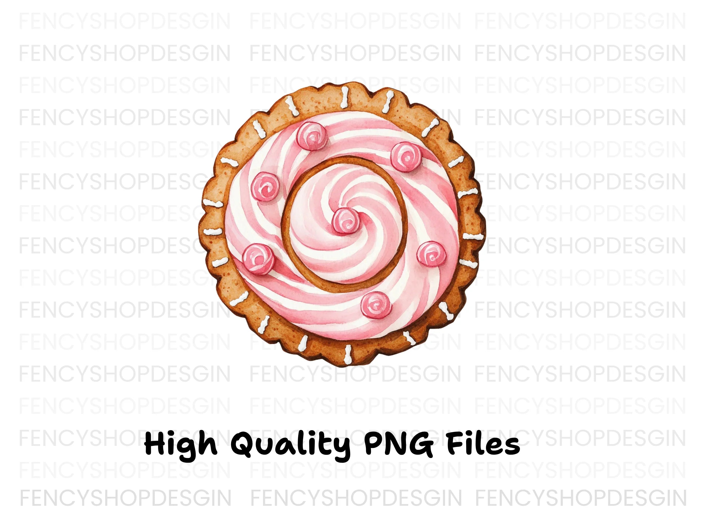 Sweet Pink Swirl Cookie Clipart Bundle