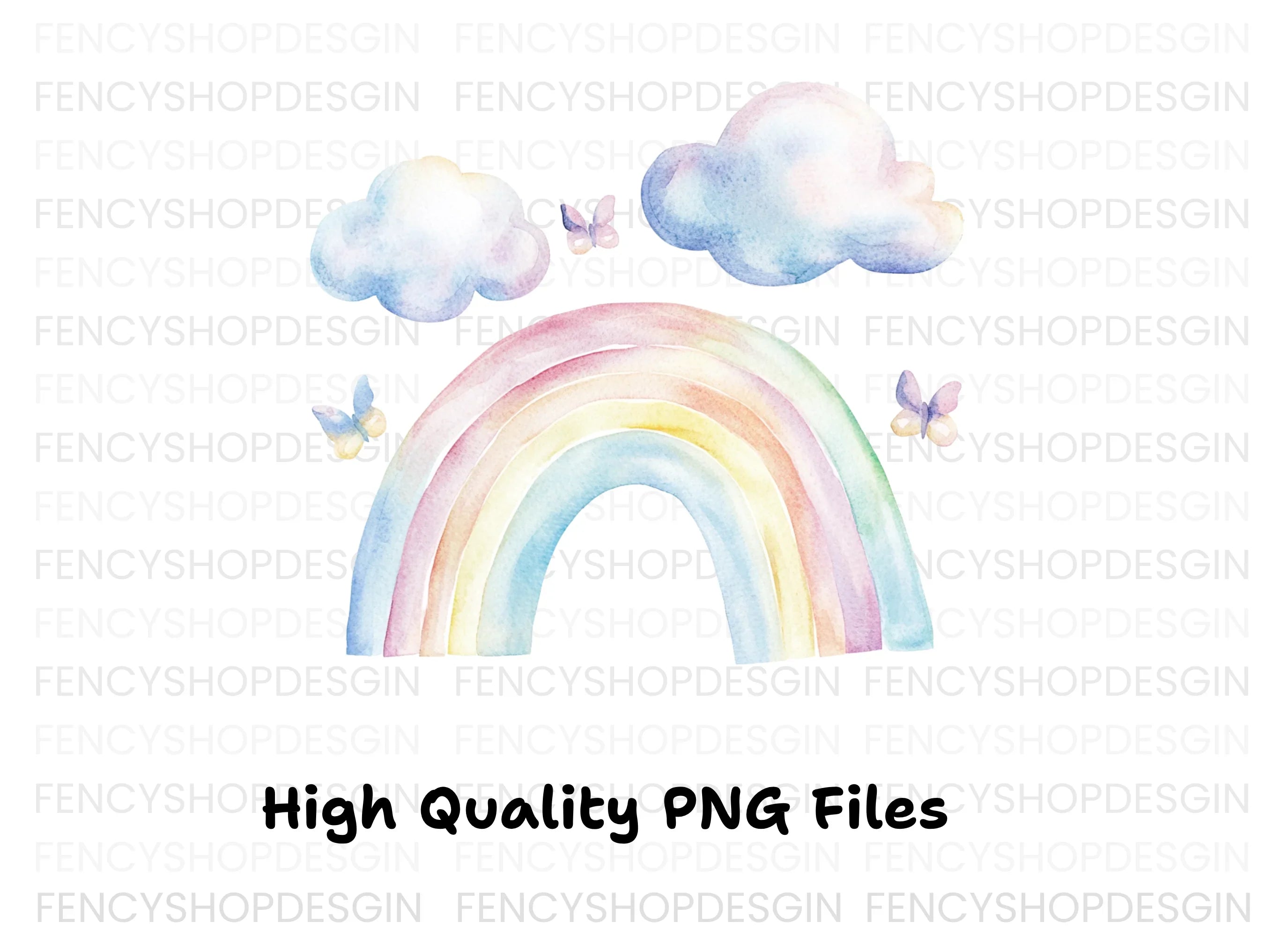 Rainbow Butterflies Clipart Bundle