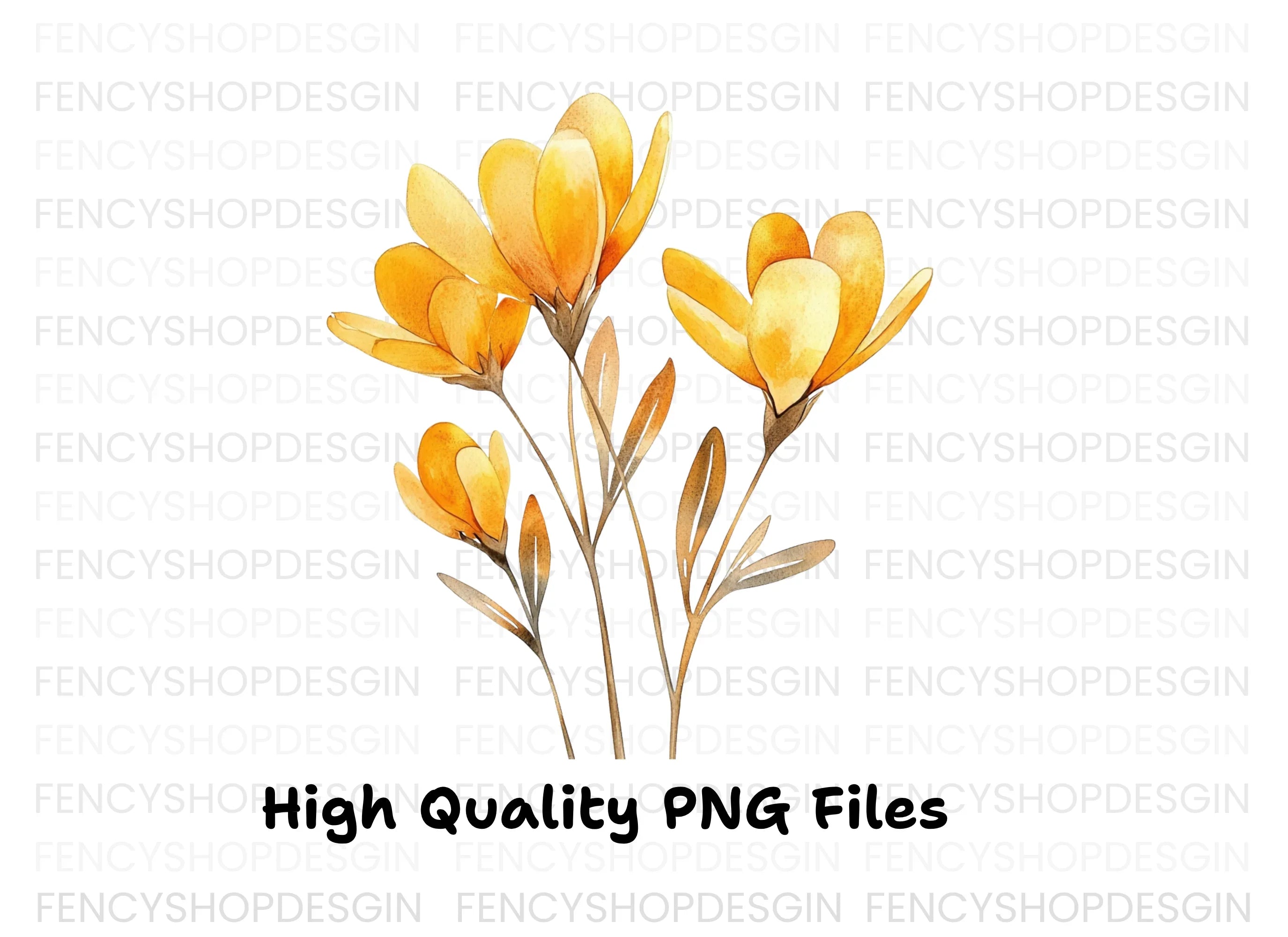 Yellow Flower Clipart Bundle