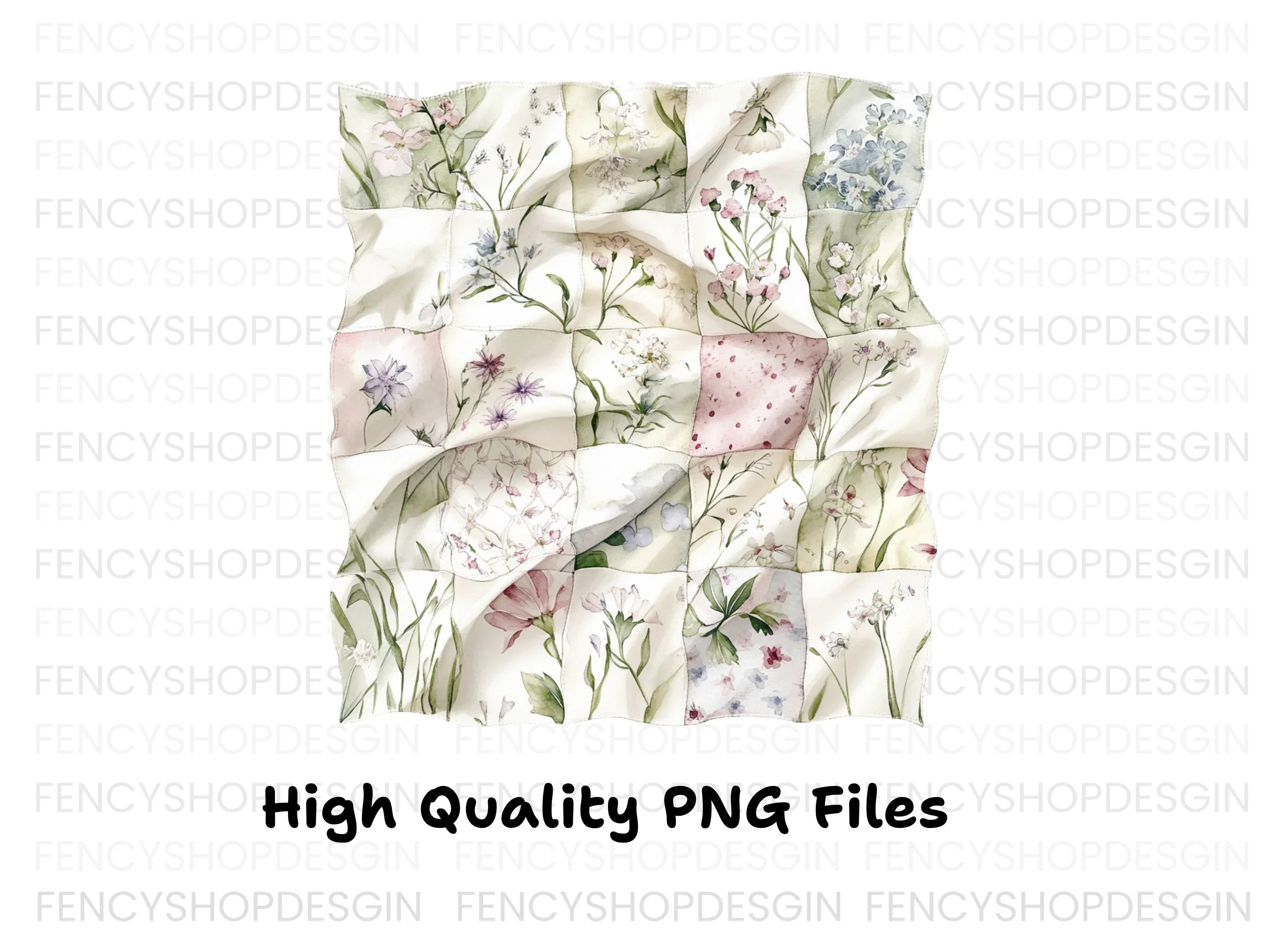 Floral Quilt Clipart Bundle