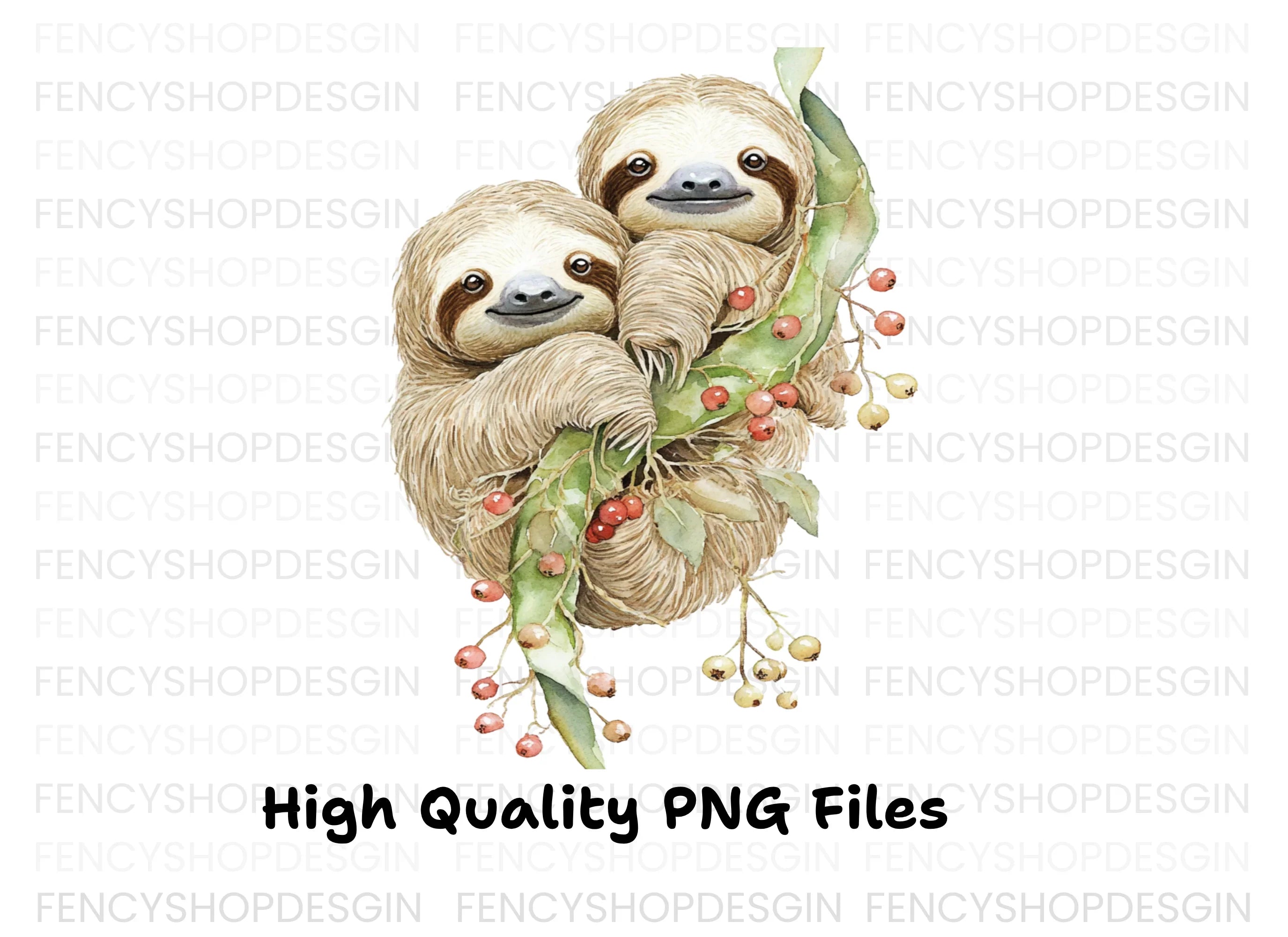 Cute Sloth Family Clipart Bundle