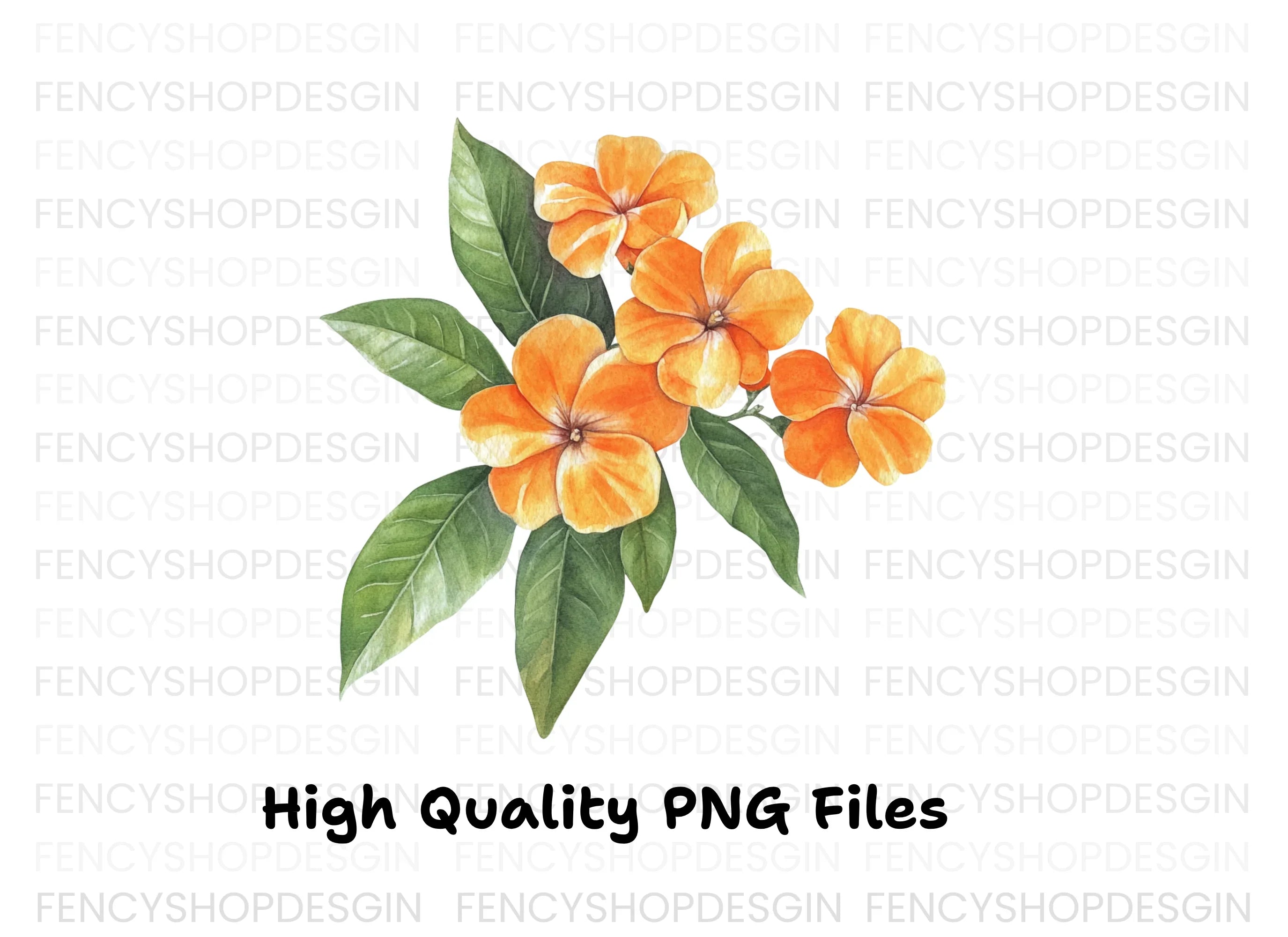 Orange Flower Clipart Bundle