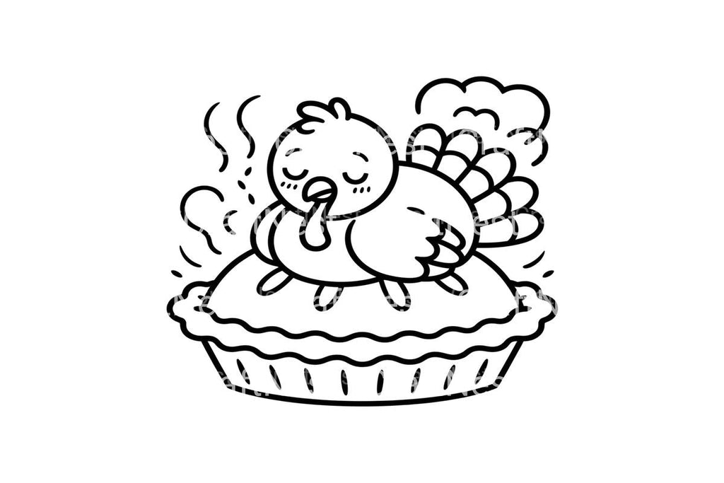 Thanksgiving Turkey Pie Coloring Books
