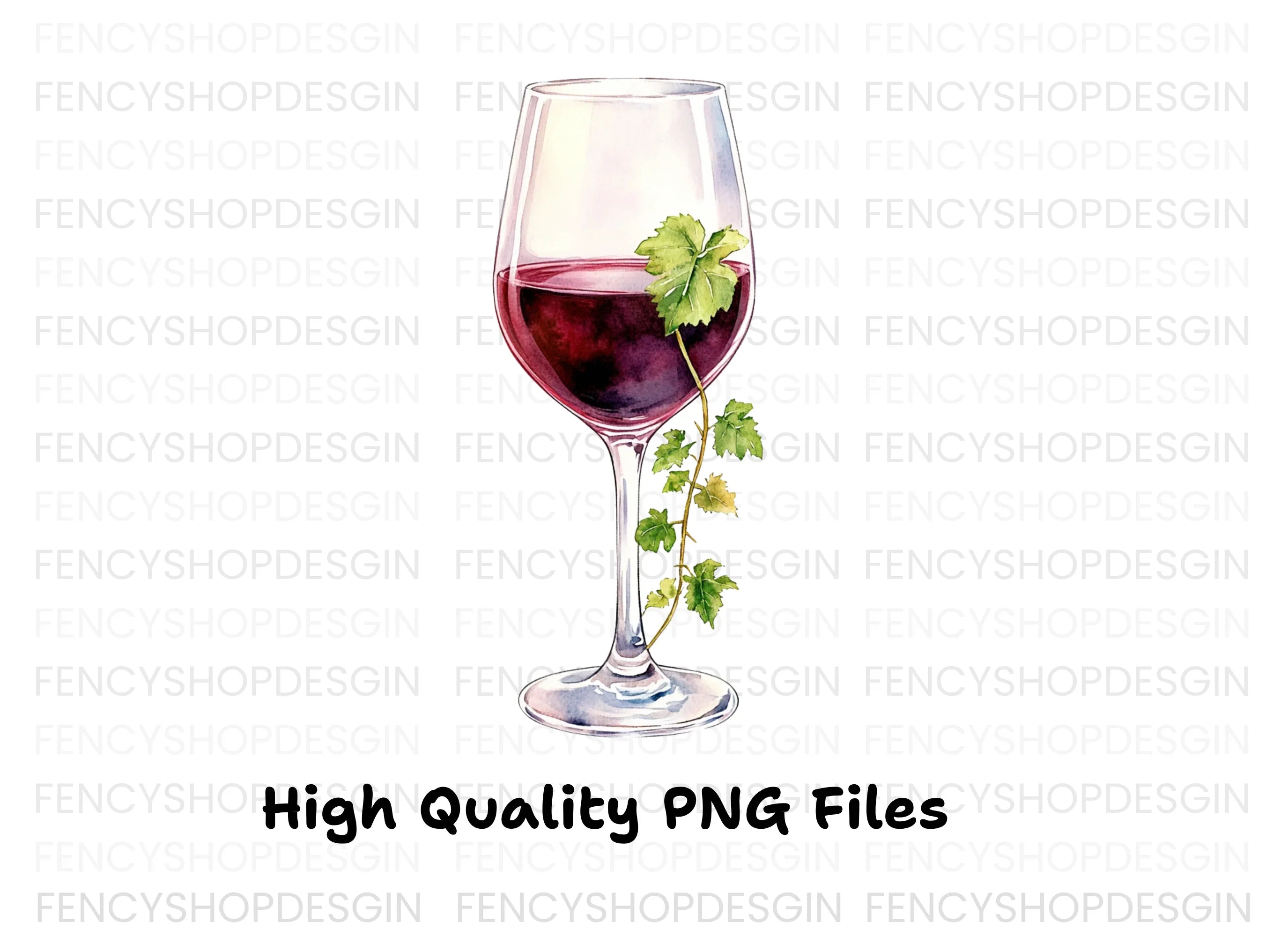 Red Wine Glasses Clipart Bundle