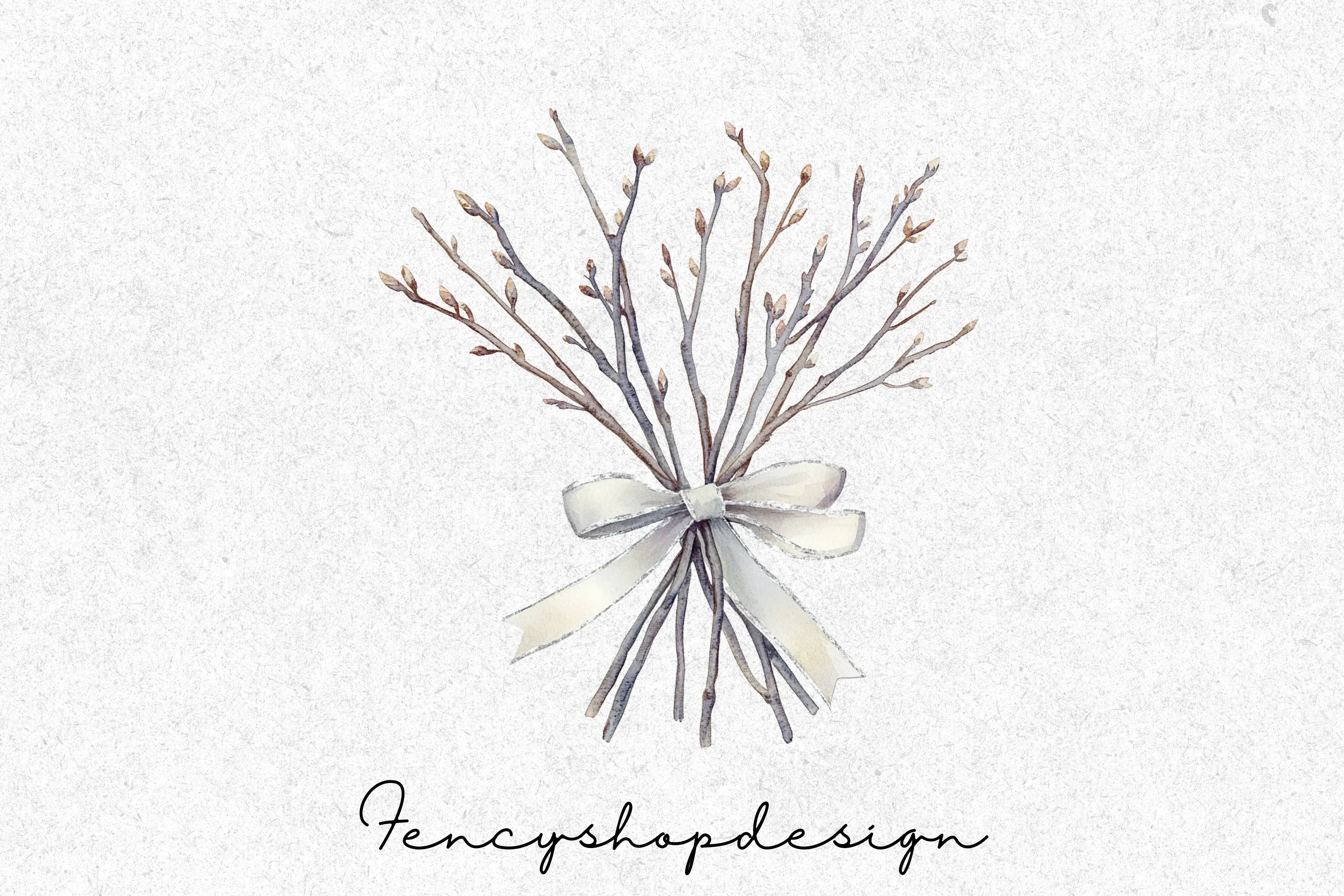 Winter Branches Clipart Bundle