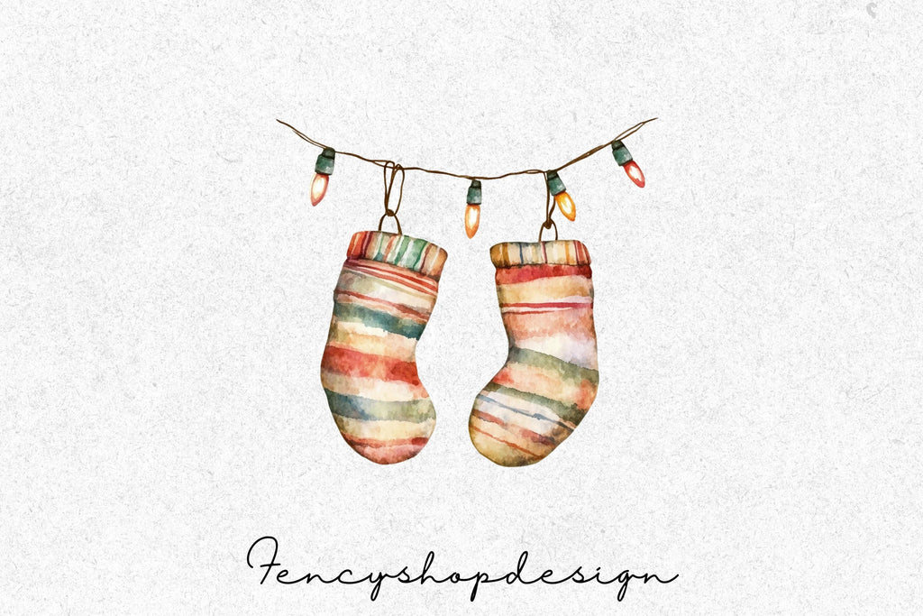 Winter Holiday Garlands Clipart Bundle