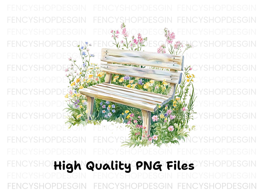 Garden Bench Clipart Bundle