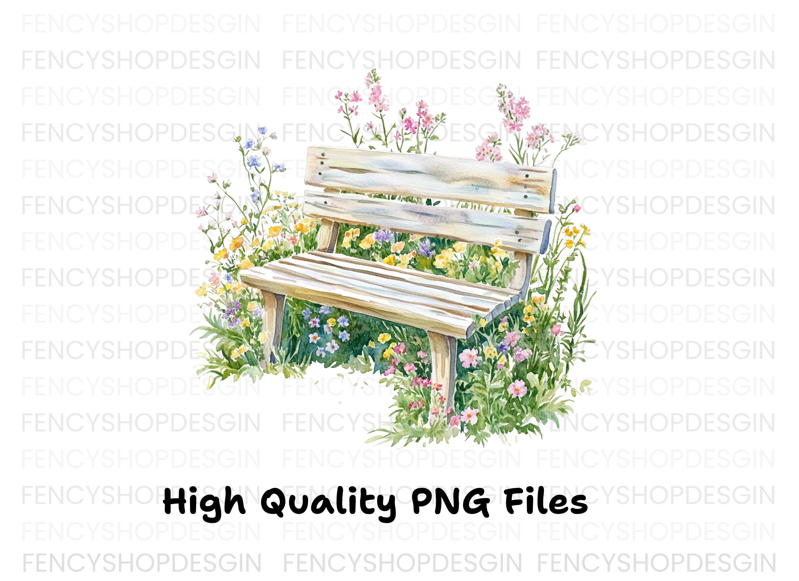 Garden Bench Clipart Bundle