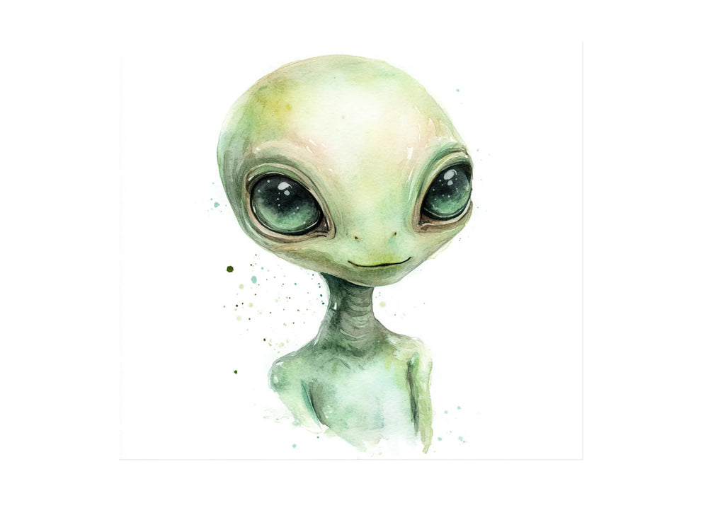 Green Alien Heads Clipart Bundle