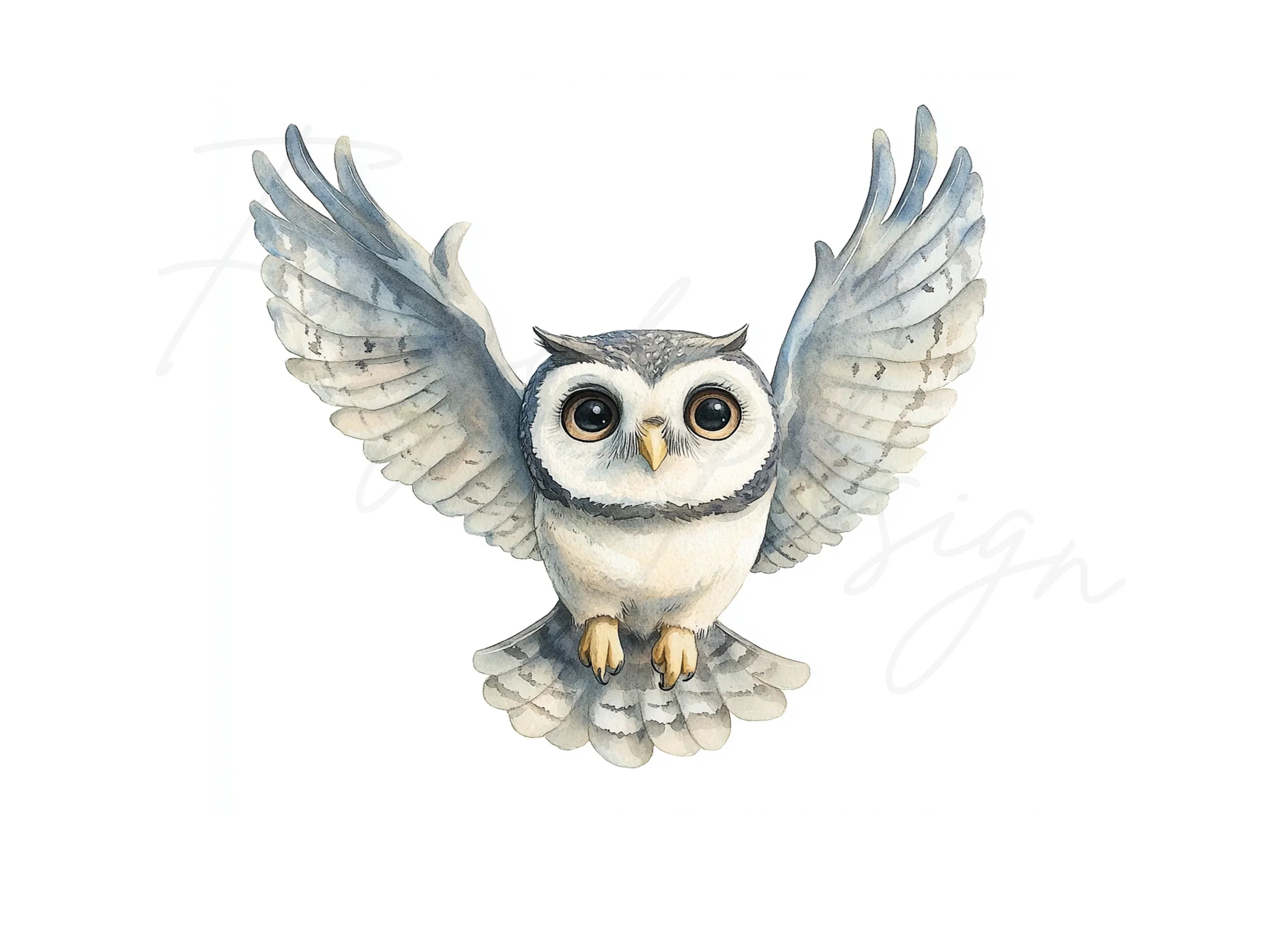 Cute Flying Owl Clipart Bundle