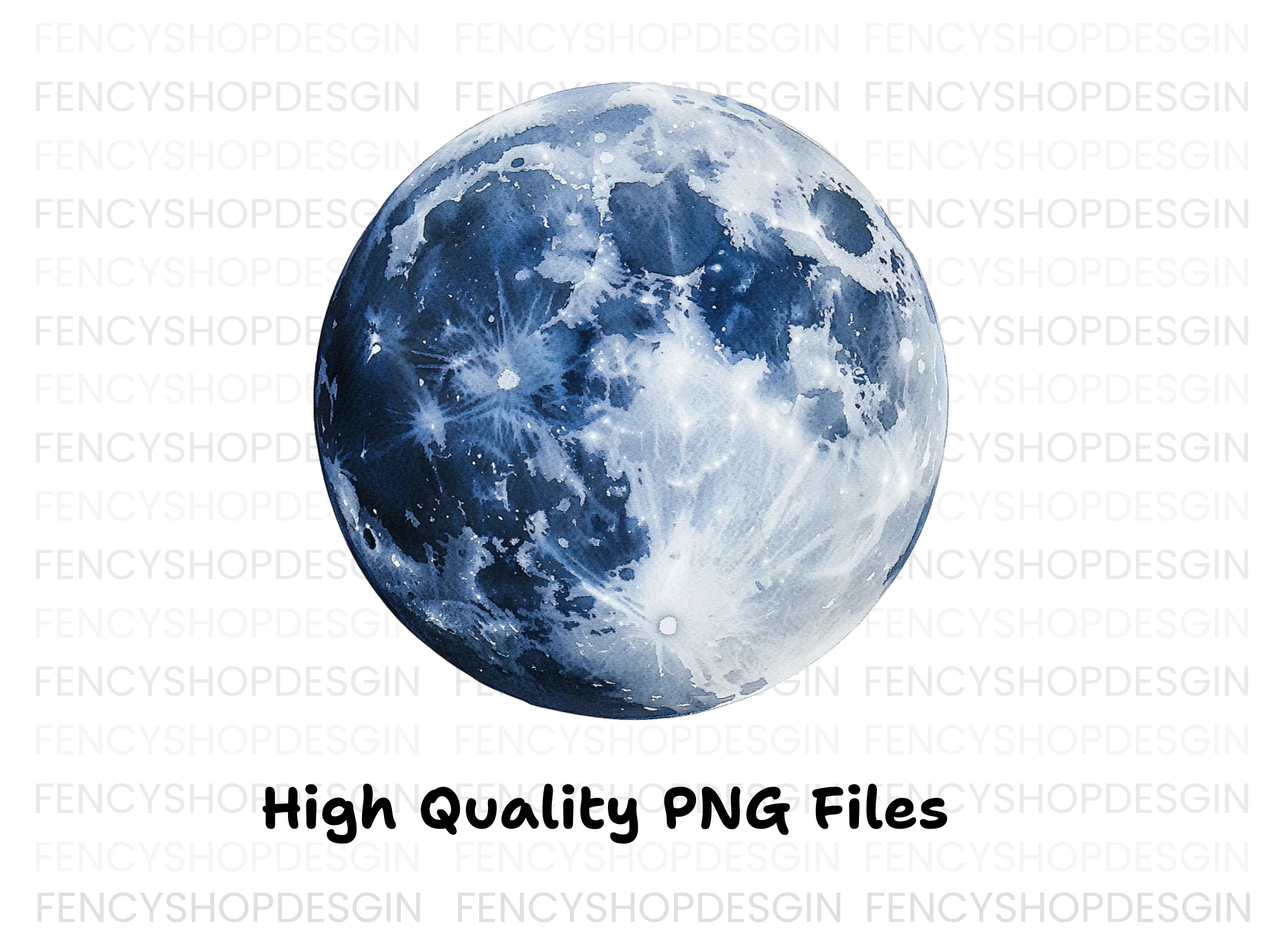 Blue Moon Phases Clipart Bundle