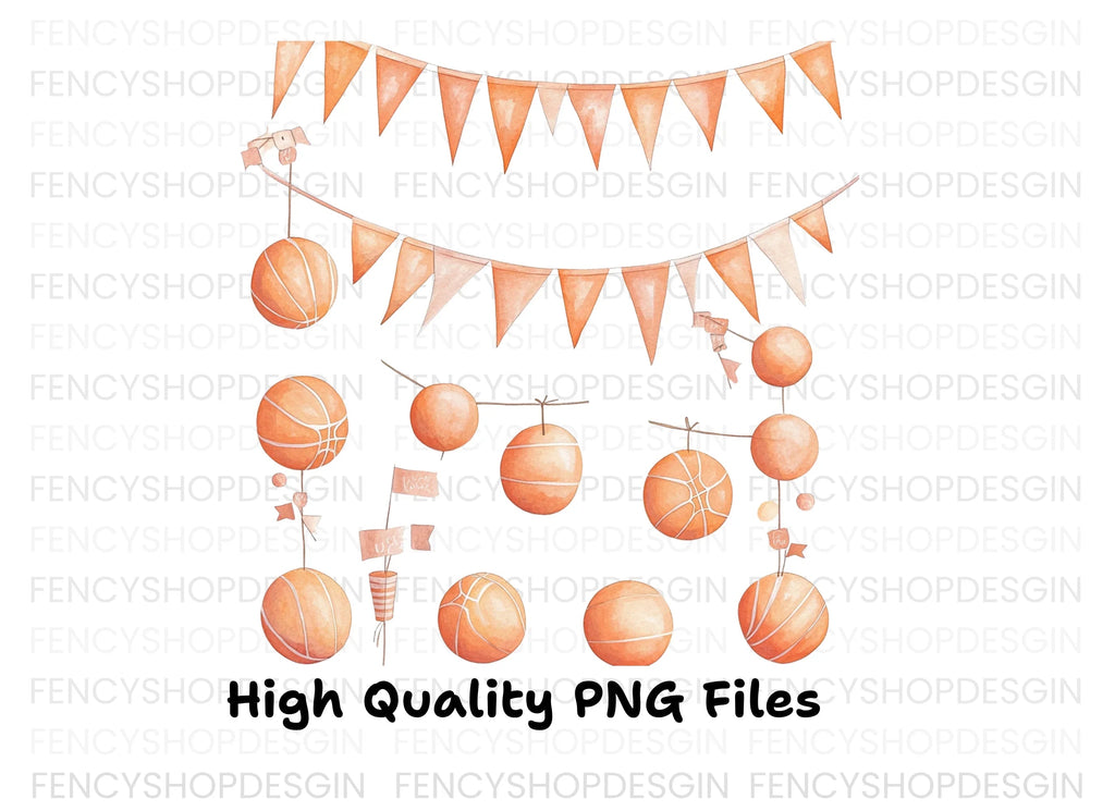 Basketball Birthday Party Clipart Bundle