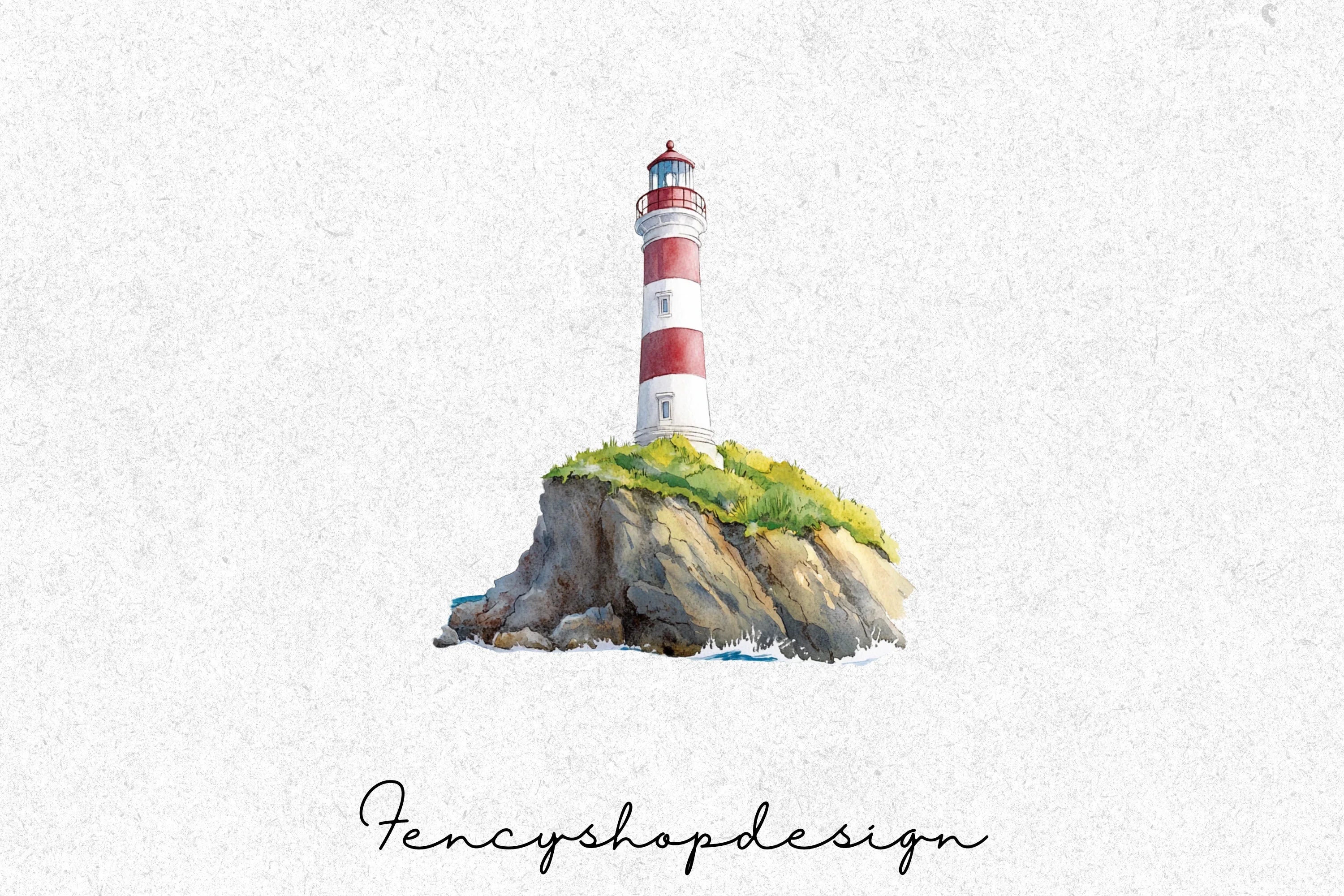 Scenic Lighthouse Clipart Bundle