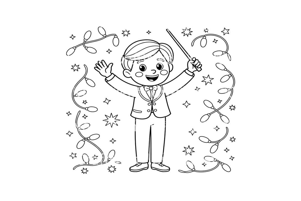 Orchestra Conductor Christmas Lights Coloring Books