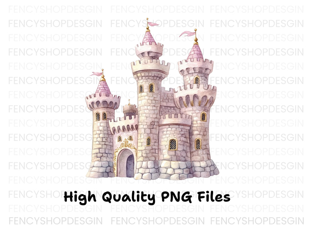 Fairytale Princess Castle Clipart Bundle