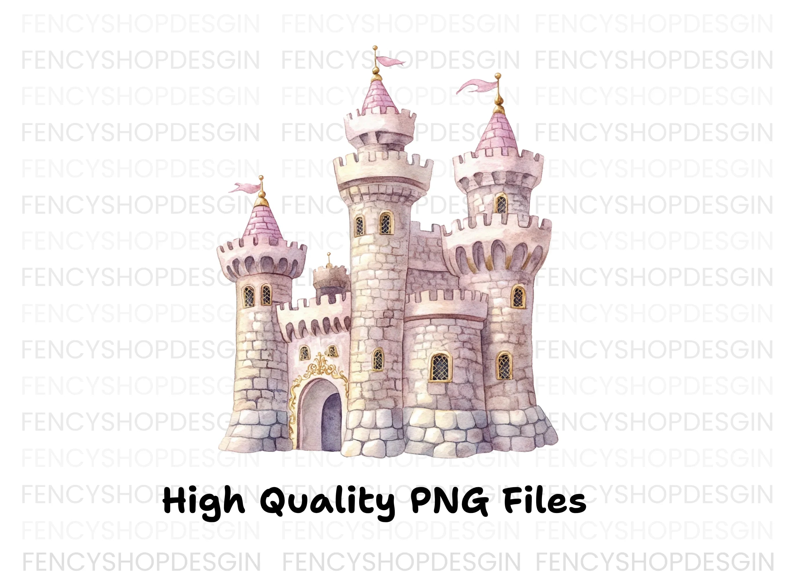Fairytale Princess Castle Clipart Bundle