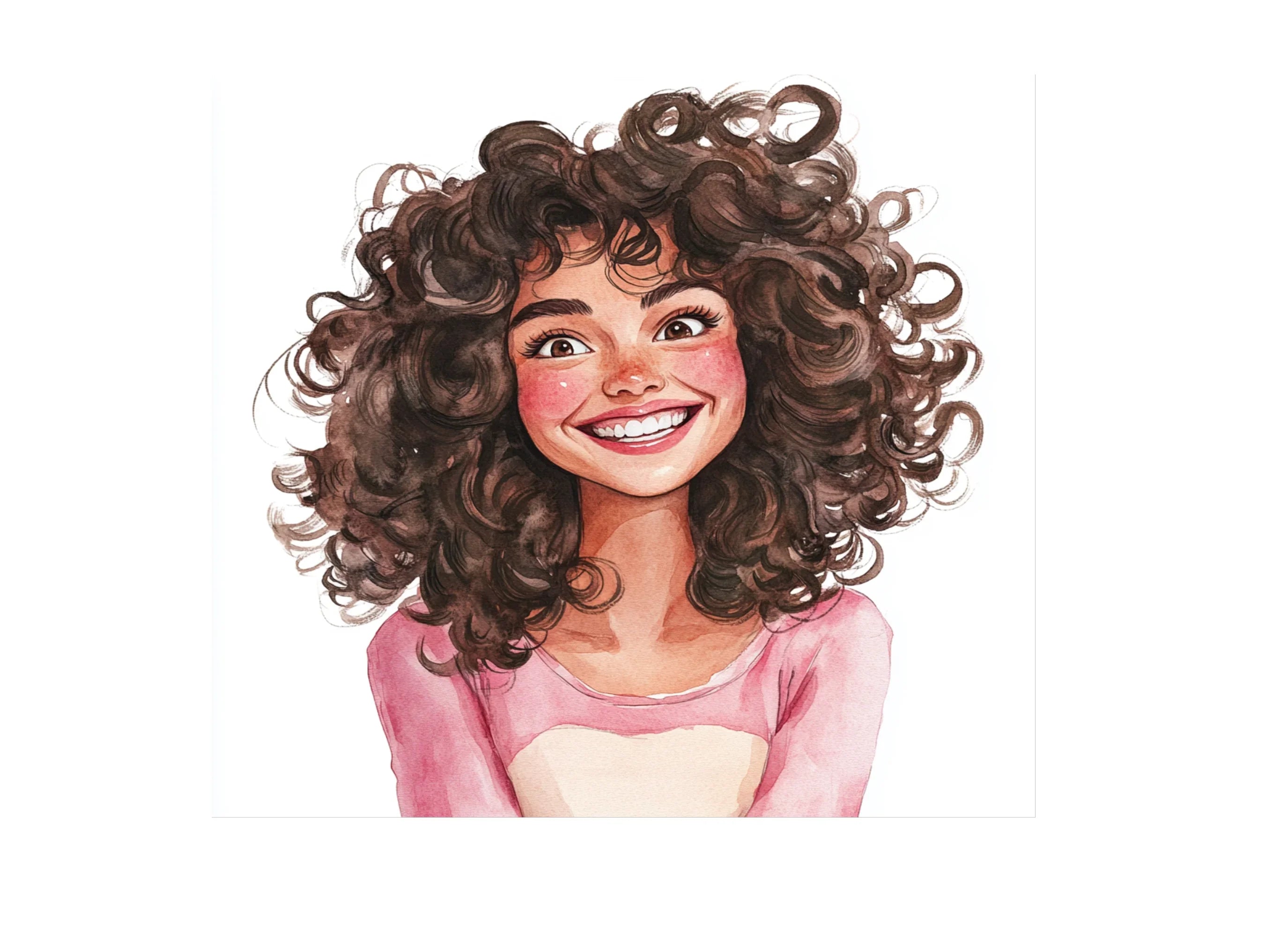 Curly Haired Girl Clipart Bundle