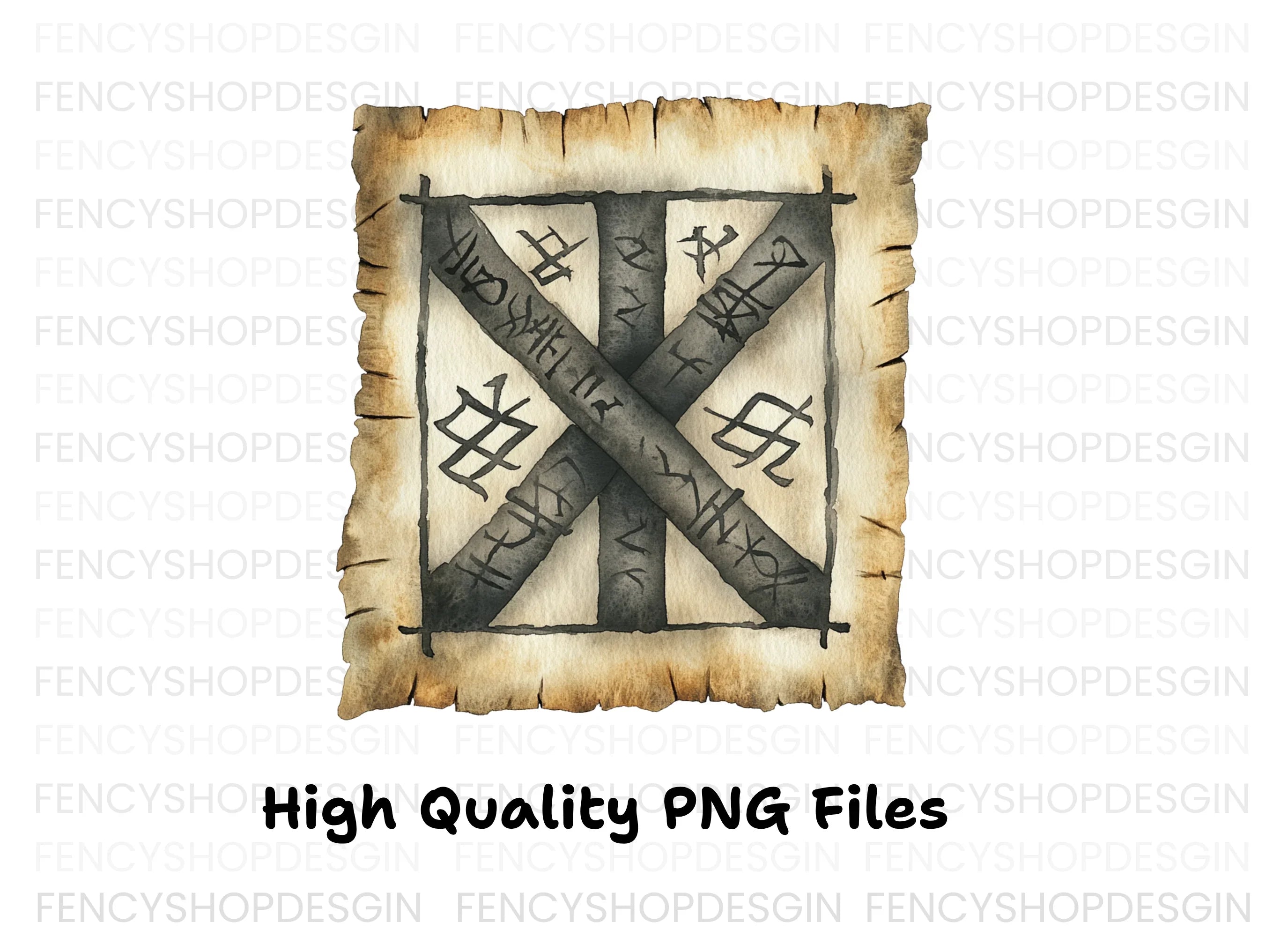 Ancient Runic Scroll Clipart Bundle
