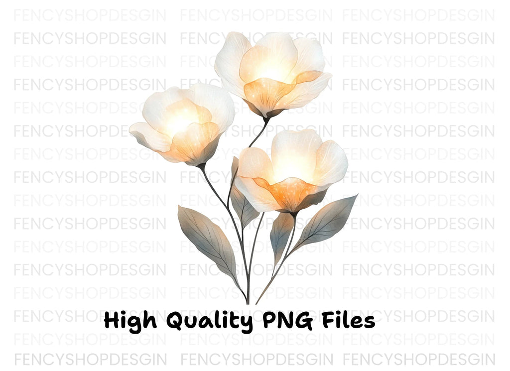 Glowing Flower Clipart Bundle